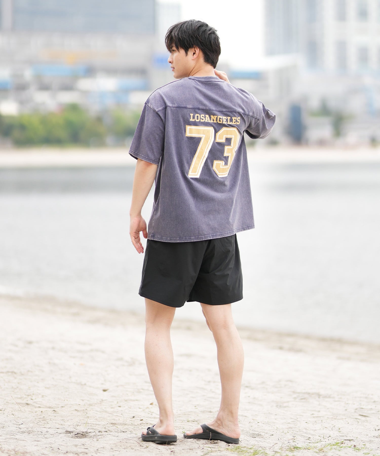 DEAR LAUREL ディアローレル 半袖 Tシャツ メンズ バックプリント ヴィンテージ風 JM FOOTBALL TEE DL25S-JM05(OFF-M)