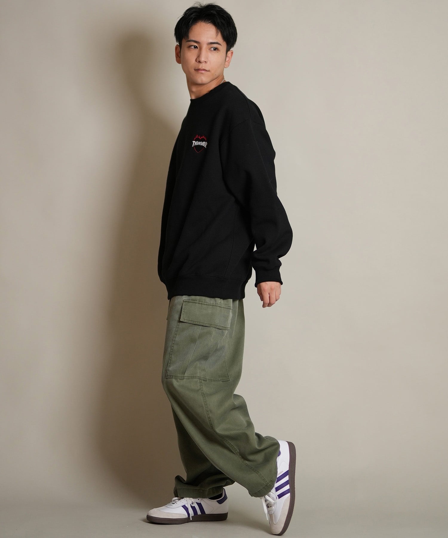 DEAR LAUREL ディアローレル ロングパンツ カーゴパンツ メンズ ロンパン TWILL CARGO PANTS D25F-3105(CGR-M)