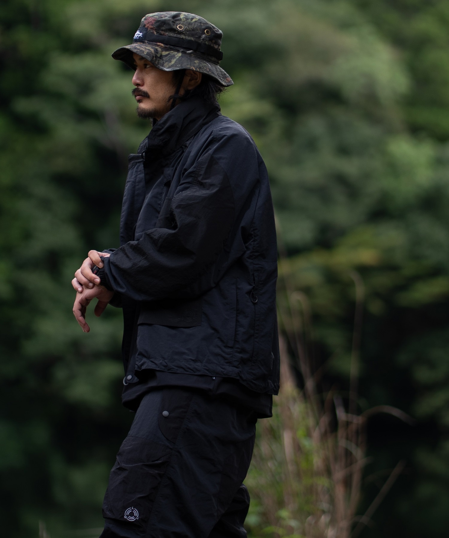 DEAR LAUREL ディアローレル ロングパンツ メンズ フィッシング 撥水 テクニカル キャスティング パンツ セットアップ対応 D25F-3106(BLK-M)