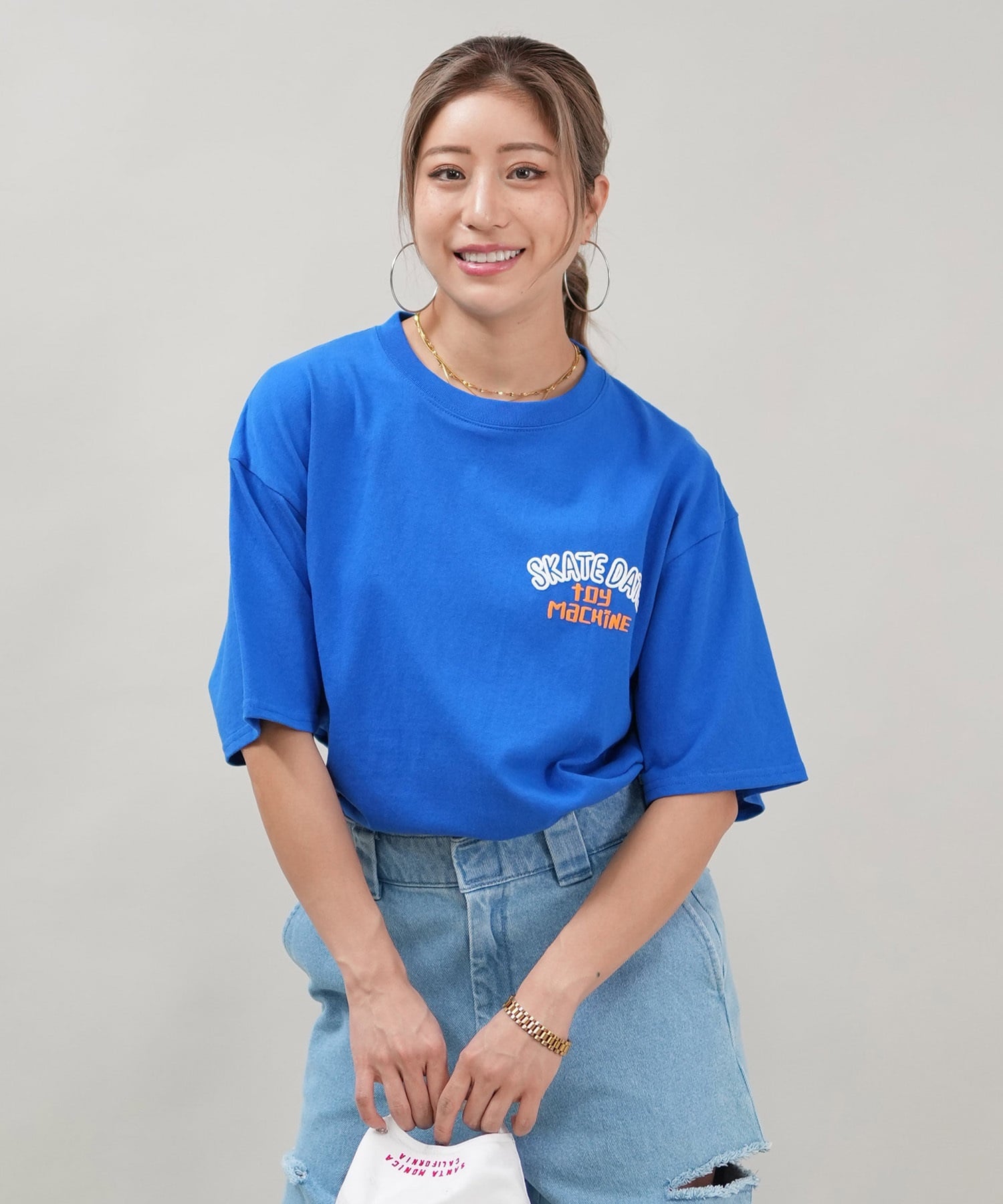 TOY MACHINE トイマシーン 半袖 Tシャツ レディース バックプリント オーバーサイズ MTMSFST15 ムラサキスポーツ限定(WHITE-M)