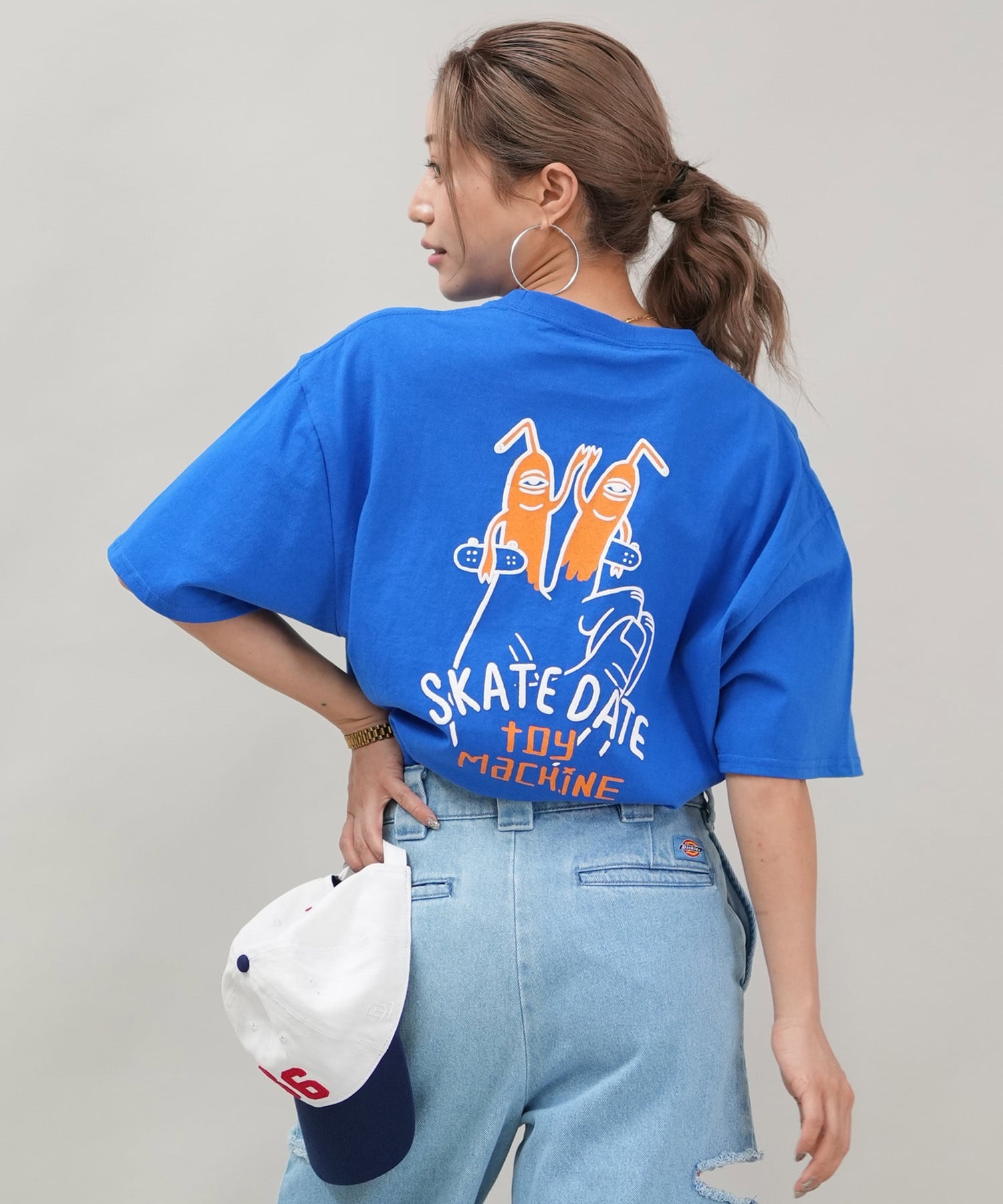 TOY MACHINE トイマシーン 半袖 Tシャツ レディース バックプリント オーバーサイズ MTMSFST15 ムラサキスポーツ限定(WHITE-M)