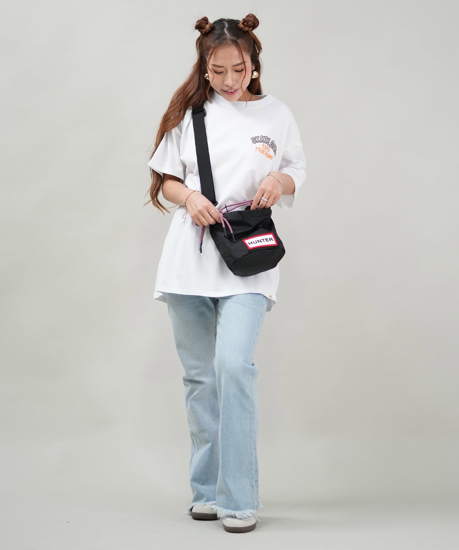 TOY MACHINE トイマシーン 半袖 Tシャツ レディース バックプリント オーバーサイズ MTMSFST15 ムラサキスポーツ限定(WHITE-M)