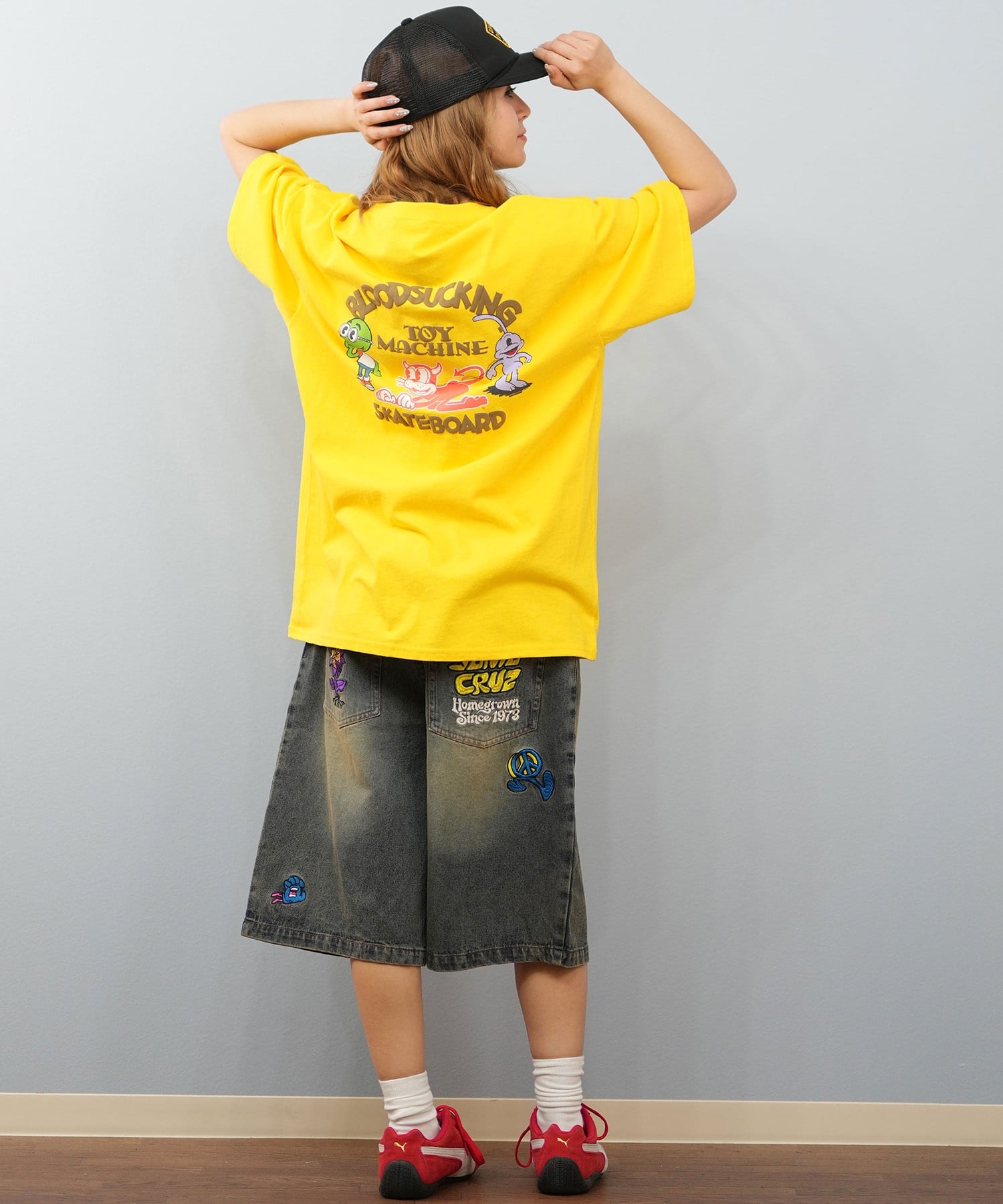 TOY MACHINE トイマシーン 半袖 Tシャツ レディース バックプリント オーバーサイズ MTMSFST16 ムラサキスポーツ限定(WHITE-M)