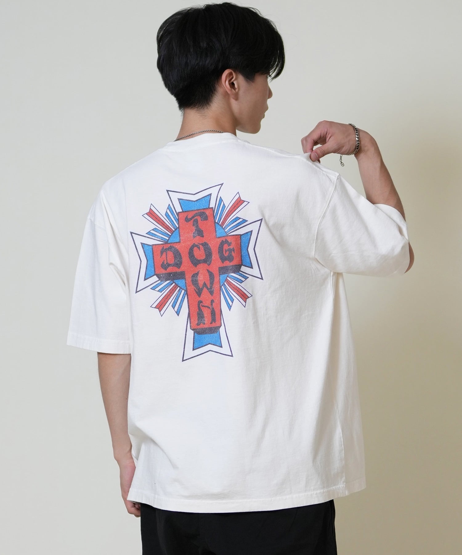 DOGTOWN ドッグタウン 半袖 Tシャツ メンズ バックプリント オーバーサイズ 253DT1ST001(IVO-M)