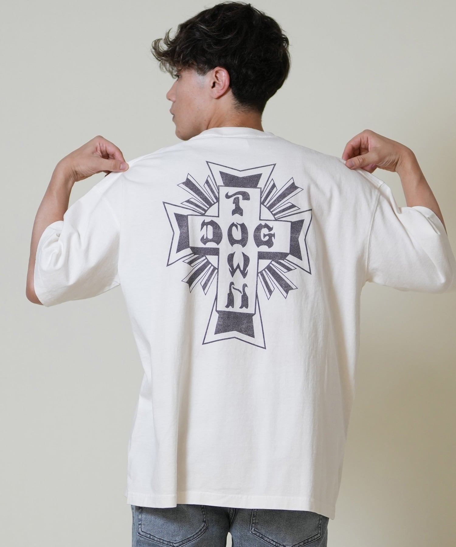 DOGTOWN ドッグタウン 半袖 Tシャツ メンズ バックプリント オーバーサイズ 253DT1ST004(IVO-M)