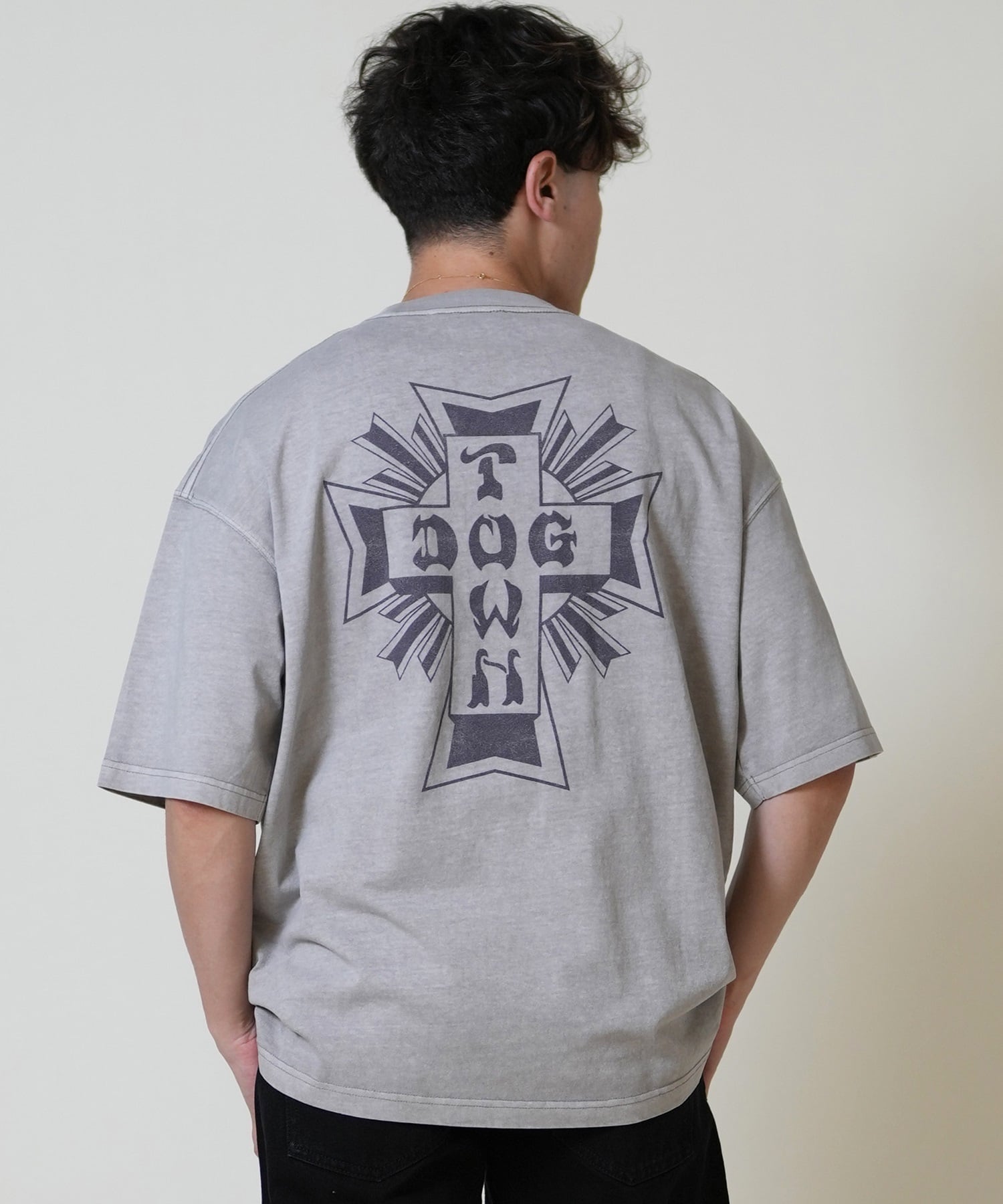 DOGTOWN ドッグタウン 半袖 Tシャツ メンズ バックプリント オーバーサイズ 253DT1ST004(IVO-M)