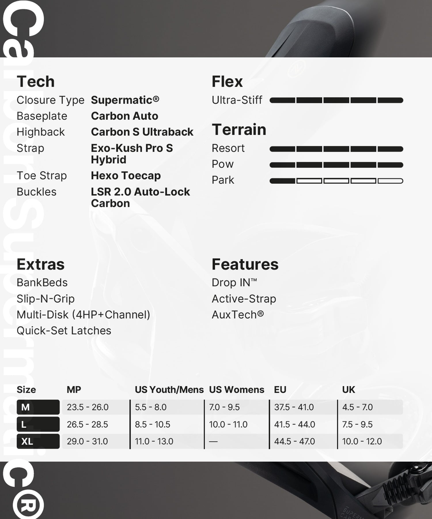 NIDECKER ナイデッカー Carbon Supermatic スノーボード バインディング ビンディング メンズ ムラサキスポーツ 25-26モデル MM B21 【2526】(BK-M)