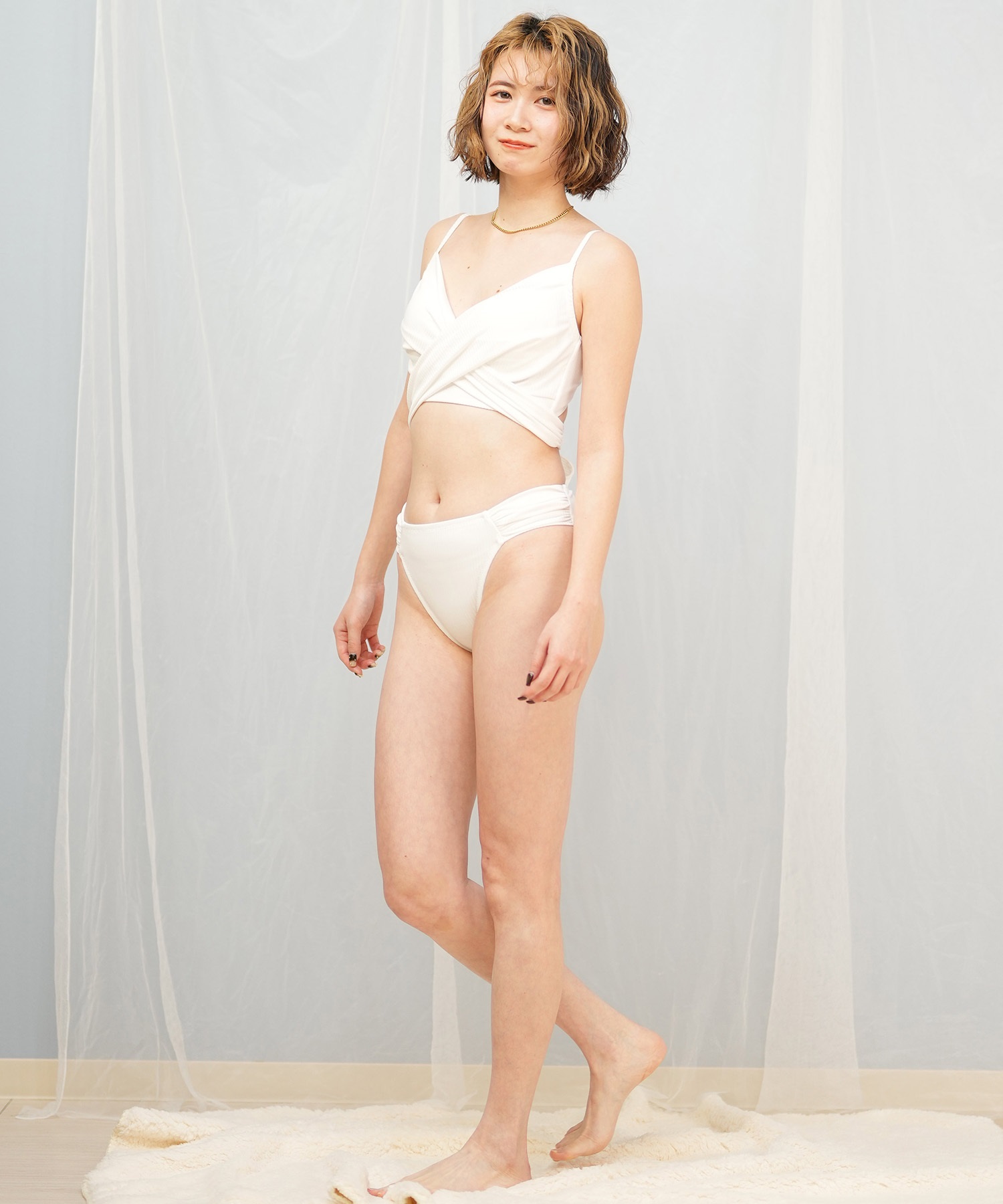 Beach Queen ビーチクイーン 水着 レディース  リブ 403560(WHT-9)