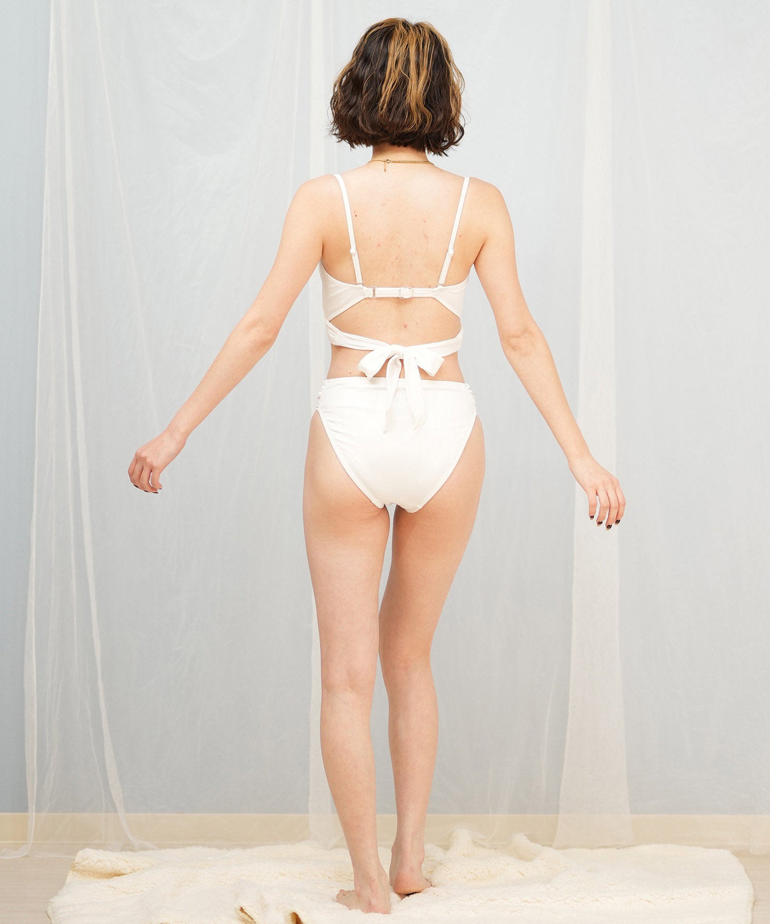 Beach Queen ビーチクイーン 水着 レディース  リブ 403560(WHT-9)