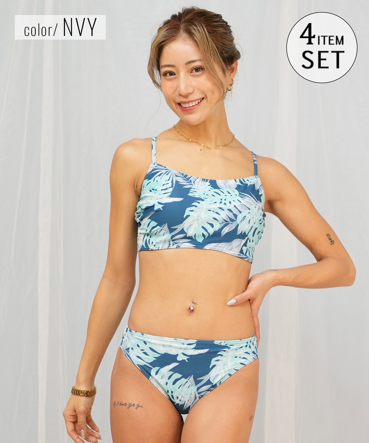 Beach Queen ビーチクイーン 水着 レディース  4点セット タンキニ 403590(MGR-7)