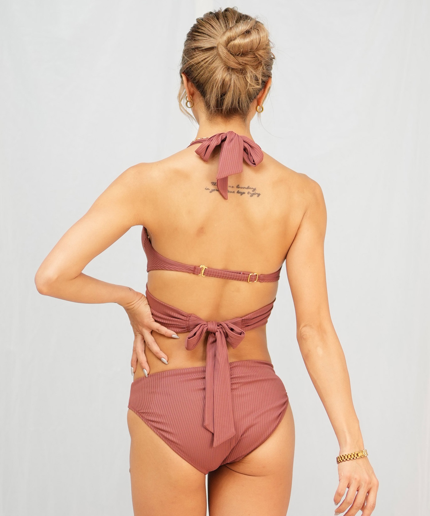 Beach Queen ビーチクイーン 水着 レディース  クロスブラ リブ 403810(WHT-9)