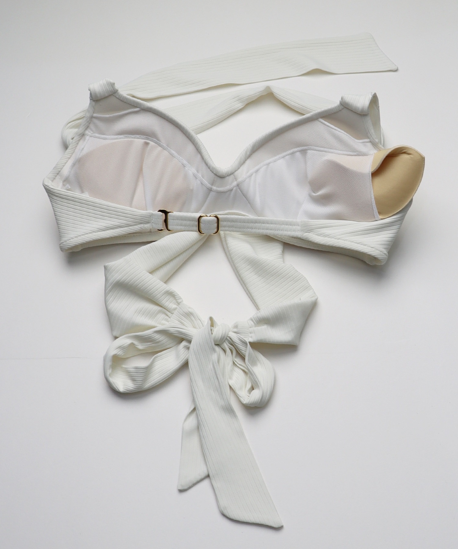 Beach Queen ビーチクイーン 水着 レディース  クロスブラ リブ 403810(WHT-9)