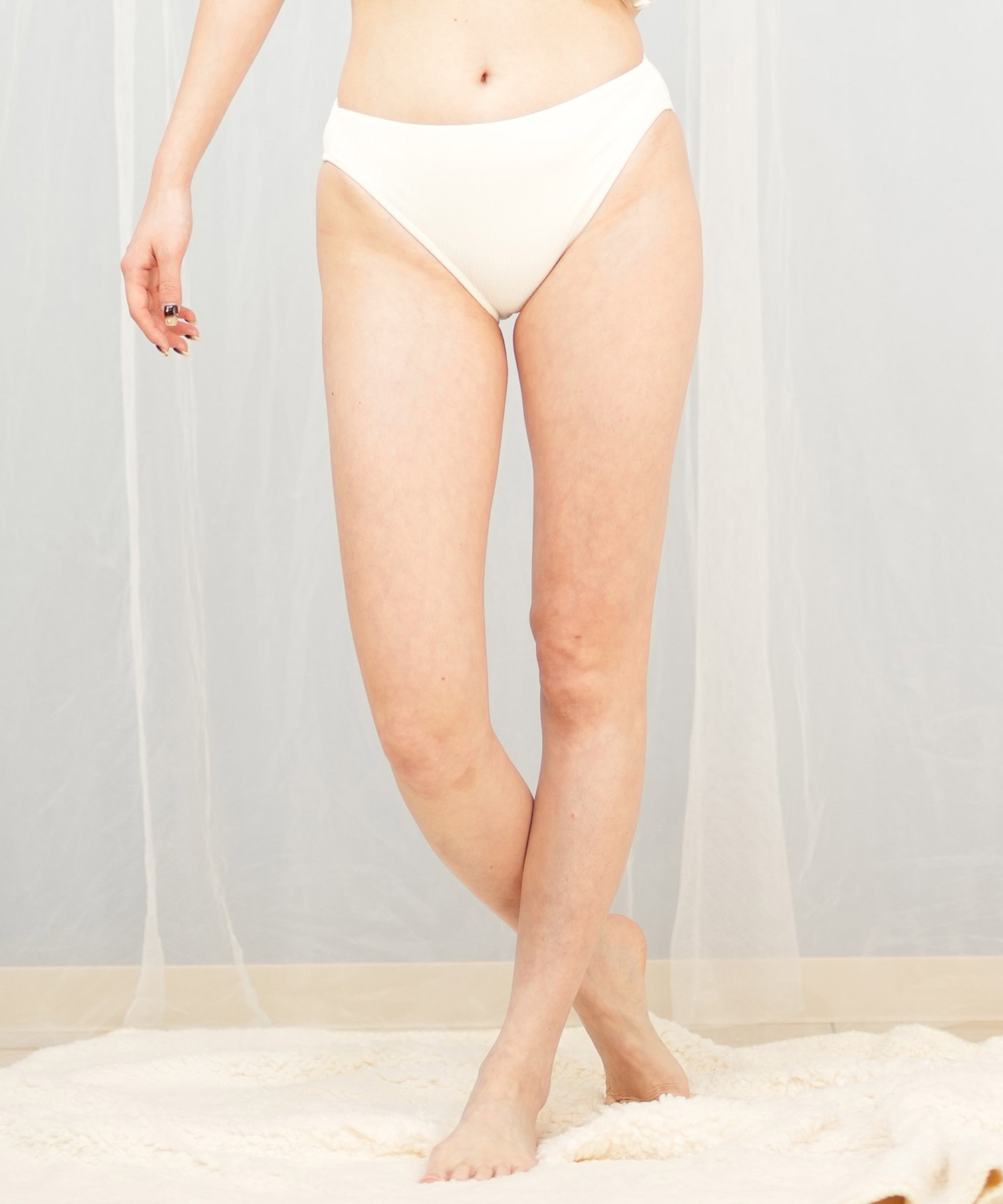 Beach Queen ビーチクイーン 水着 レディース ショーツ リブ 403811(WHT-9)