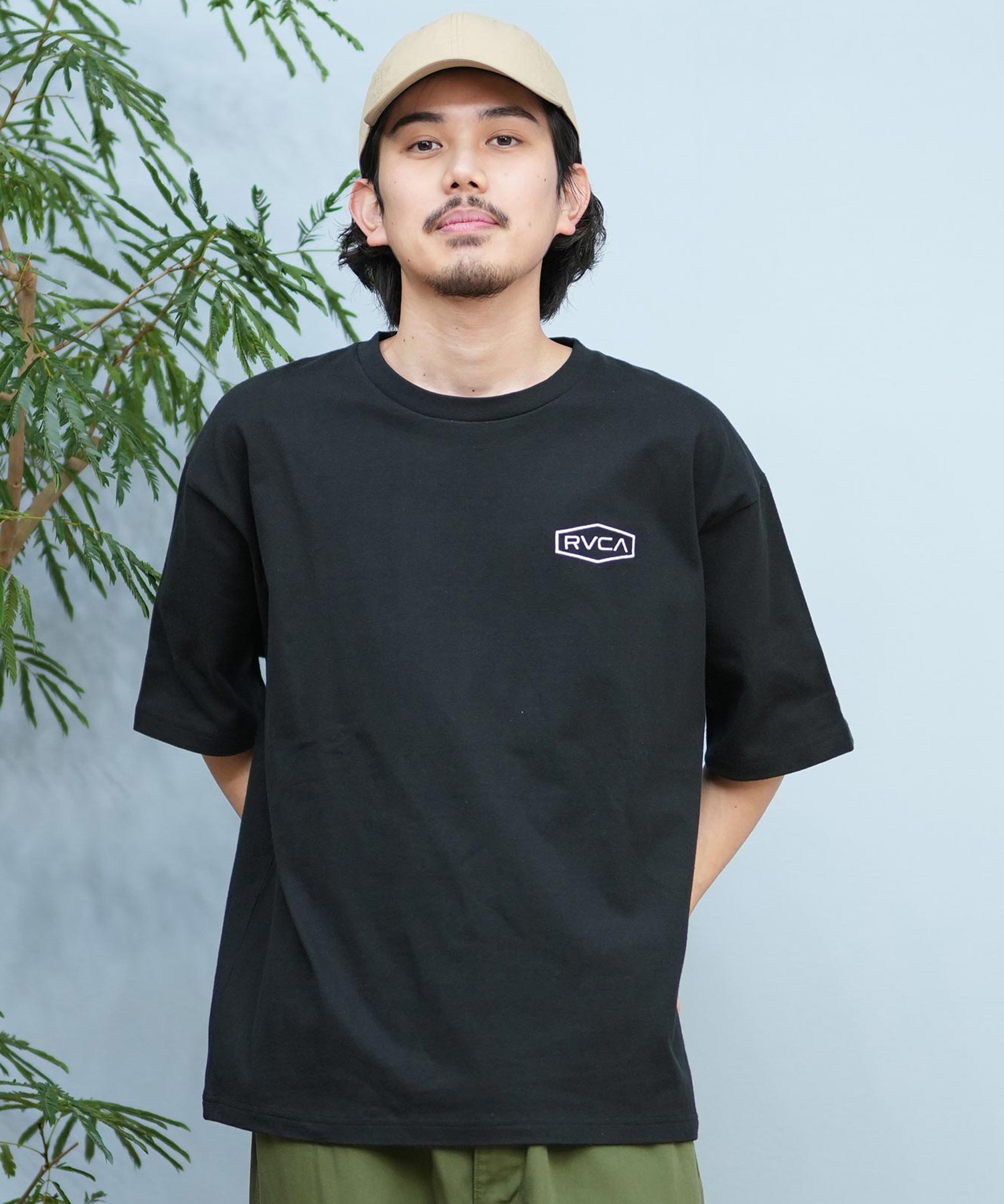 RVCA ルーカ 半袖 Tシャツ メンズ バックプリント BOXロゴ バンダナ柄 BF041-P20(WHT-S)