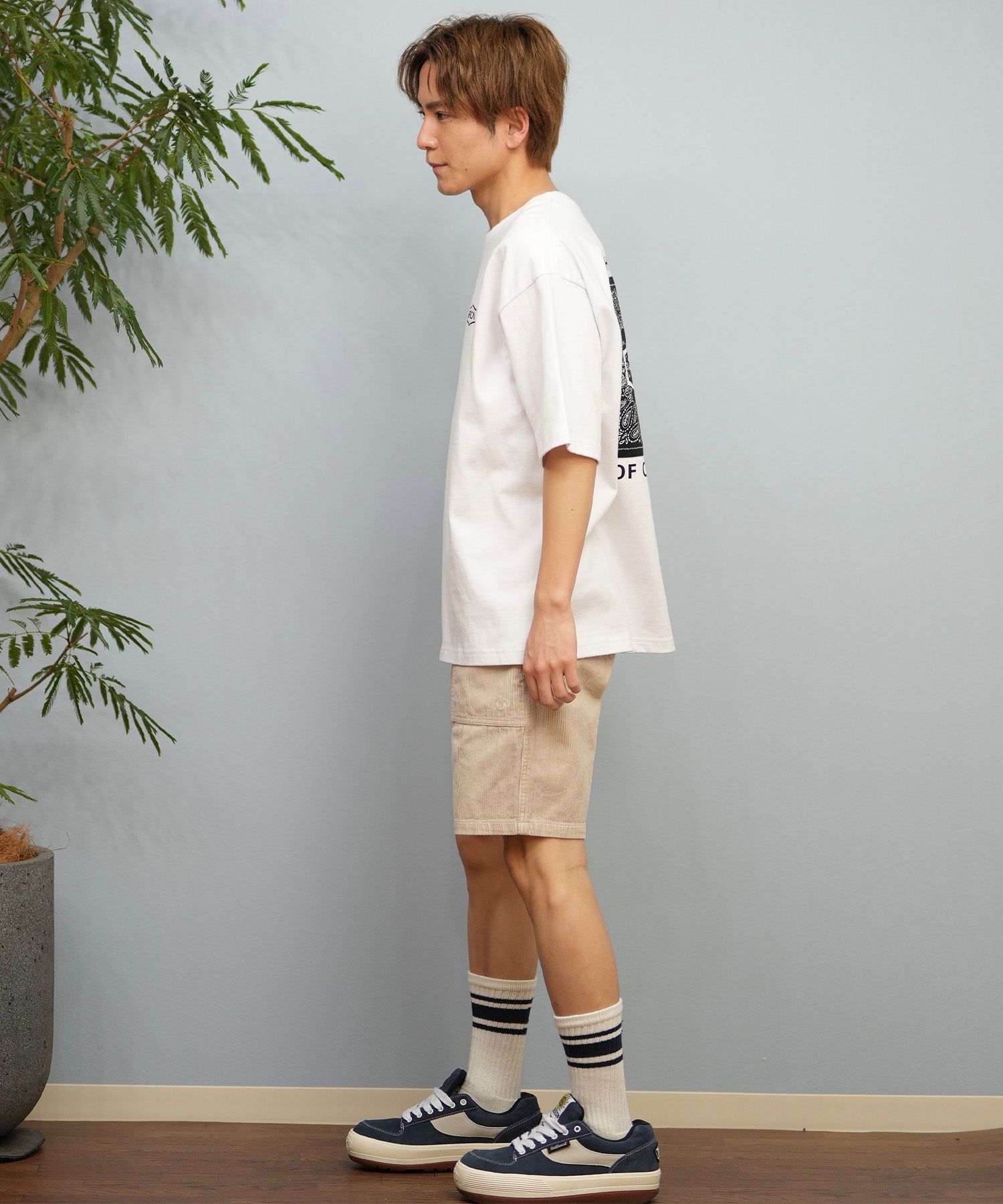 RVCA ルーカ 半袖 Tシャツ メンズ バックプリント BOXロゴ バンダナ柄 BF041-P20(WHT-S)