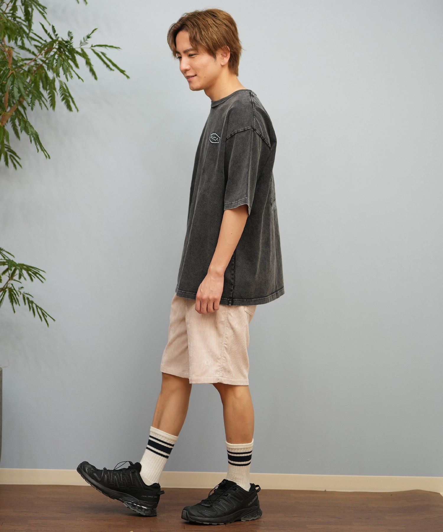 RVCA ルーカ 半袖 Tシャツ メンズ バックプリント BOXロゴ バンダナ柄 BF041-P20(WHT-S)