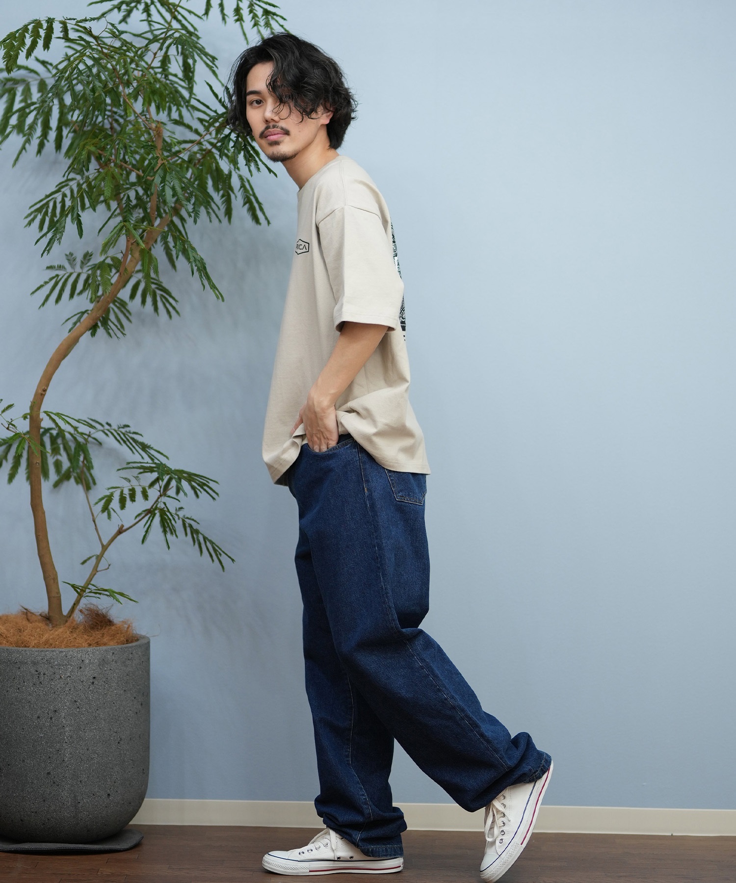 RVCA ルーカ 半袖 Tシャツ メンズ バックプリント BOXロゴ バンダナ柄 BF041-P20(WHT-S)