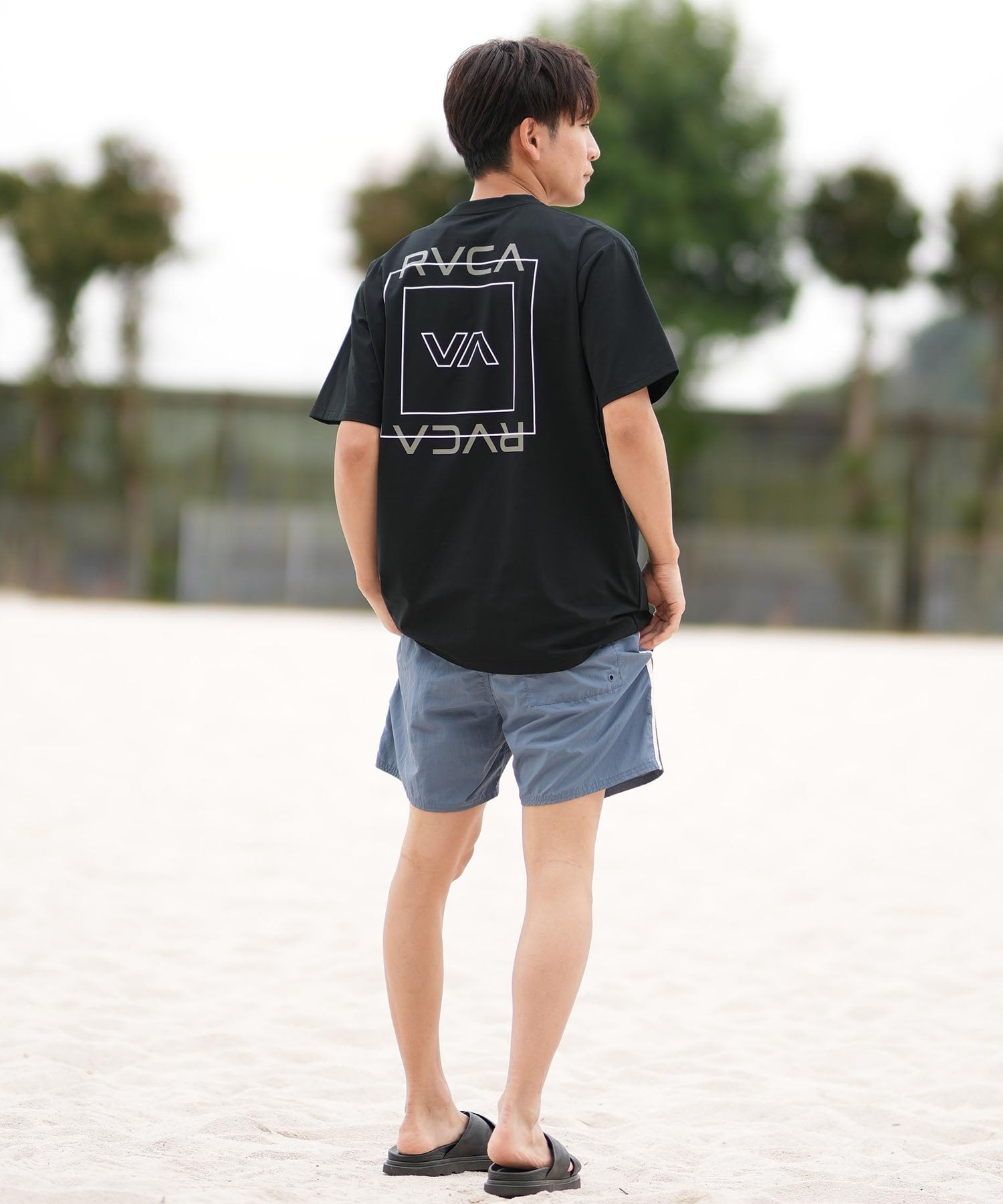 RVCA ルーカ 半袖 Tシャツ メンズ ラッシュガード 水陸両用 ユーティリティー ILL ESCAPE SQUARE SFST BF041-870(BBL-S)