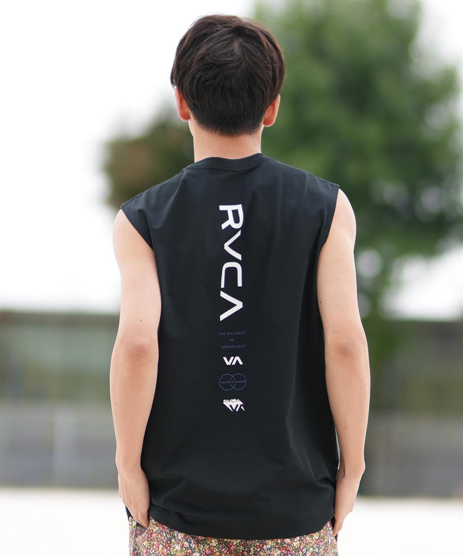 RVCA ルーカ ラッシュガード メンズ タンクトップ バックプリント UVカット 吸水速乾 水陸両用 BF041-878(WHT-S)
