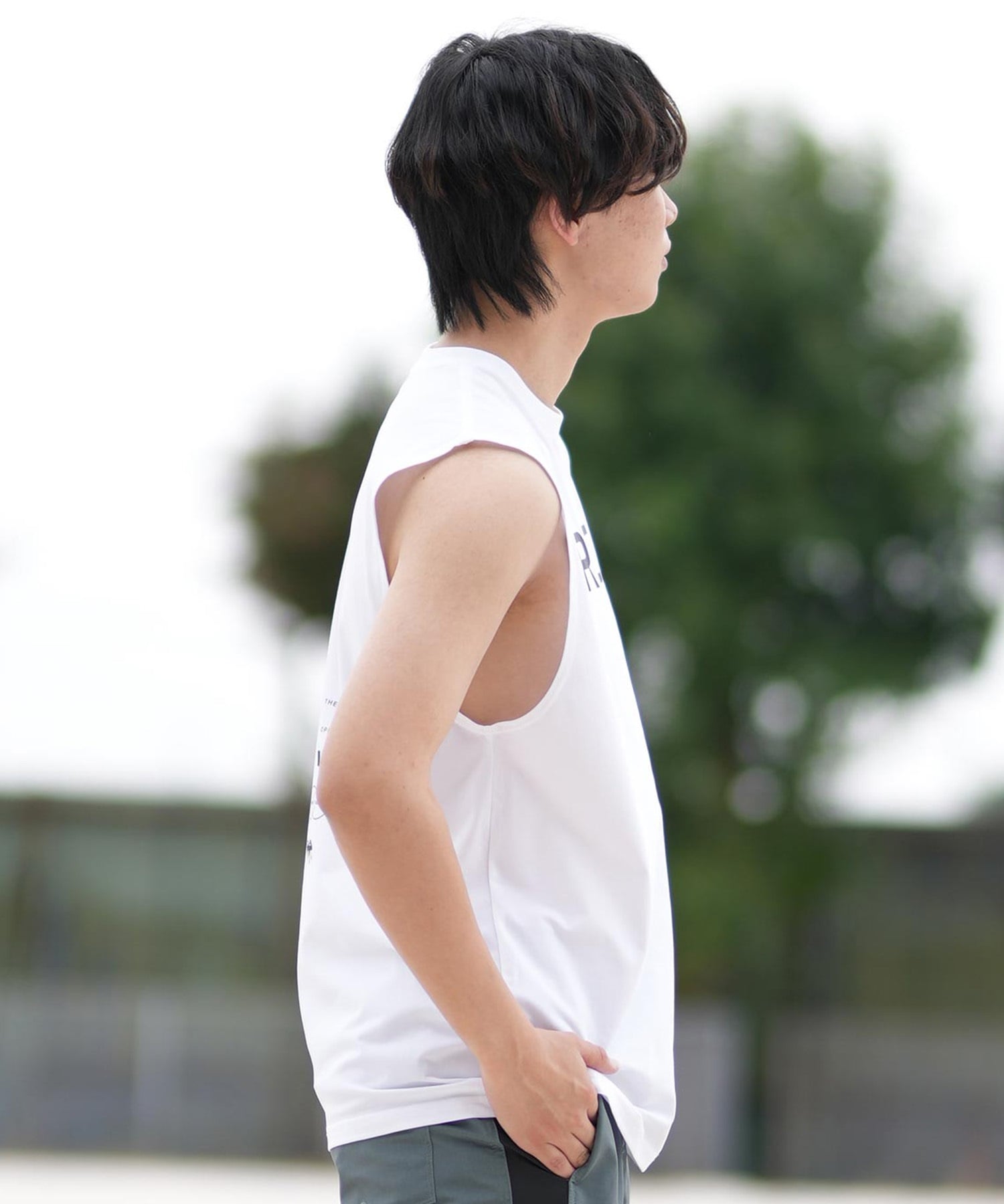 RVCA ルーカ ラッシュガード メンズ タンクトップ バックプリント UVカット 吸水速乾 水陸両用 BF041-878(WHT-S)