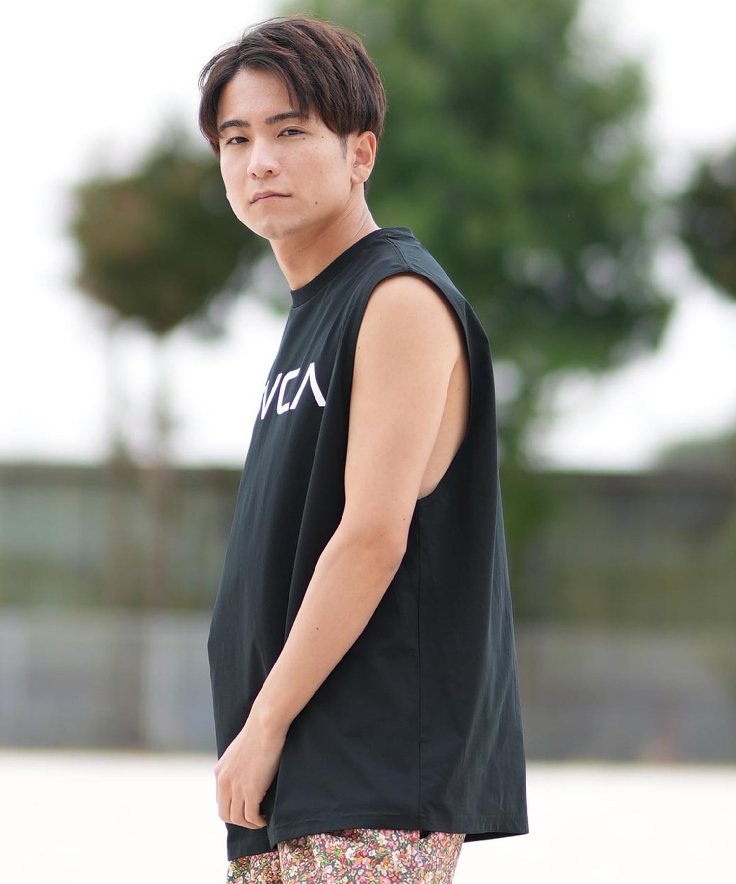 RVCA ルーカ ラッシュガード メンズ タンクトップ バックプリント UVカット 吸水速乾 水陸両用 BF041-878(WHT-S)