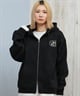 RVCA ルーカ ジップアップ パーカー レディース バックプリント ロゴ 裏起毛 COURT ZIP HOODIE BF044-015(BLK-S)
