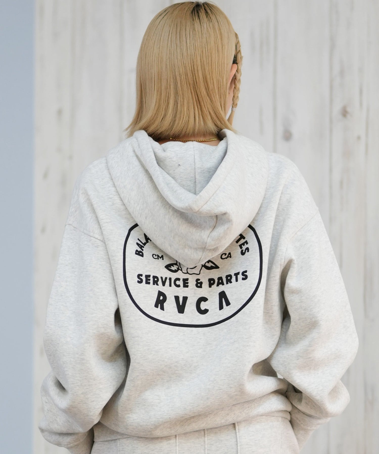 RVCA ルーカ ジップアップ パーカー レディース バックプリント ロゴ 裏起毛 COURT ZIP HOODIE BF044-015(BLK-S)