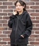 RVCA ルーカ ジップアップ パーカー レディース バックプリント ロゴ BF044-P02(BLK-M)