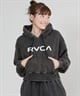 RVCA ルーカ プルオーバー パーカー レディース クロップド丈 ショート丈 ロゴ CROPPED HOODIE BF044-P03(BLK-S)