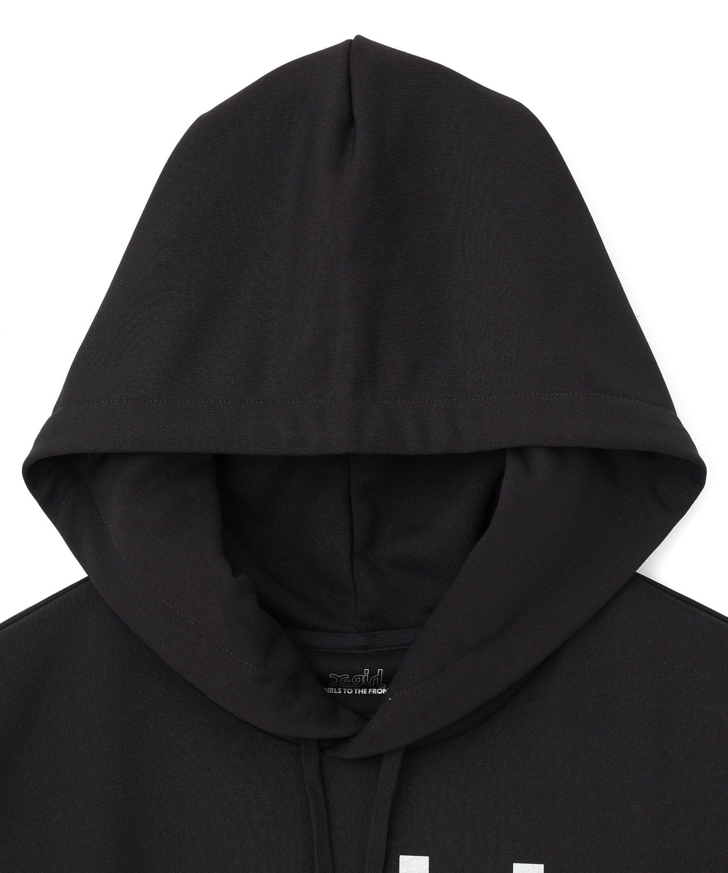 X-girl SPORTS エックスガールスポーツ プルオーバー パーカー レディース クロップド丈 ショート丈 ロゴ 155253012002(BK-M)