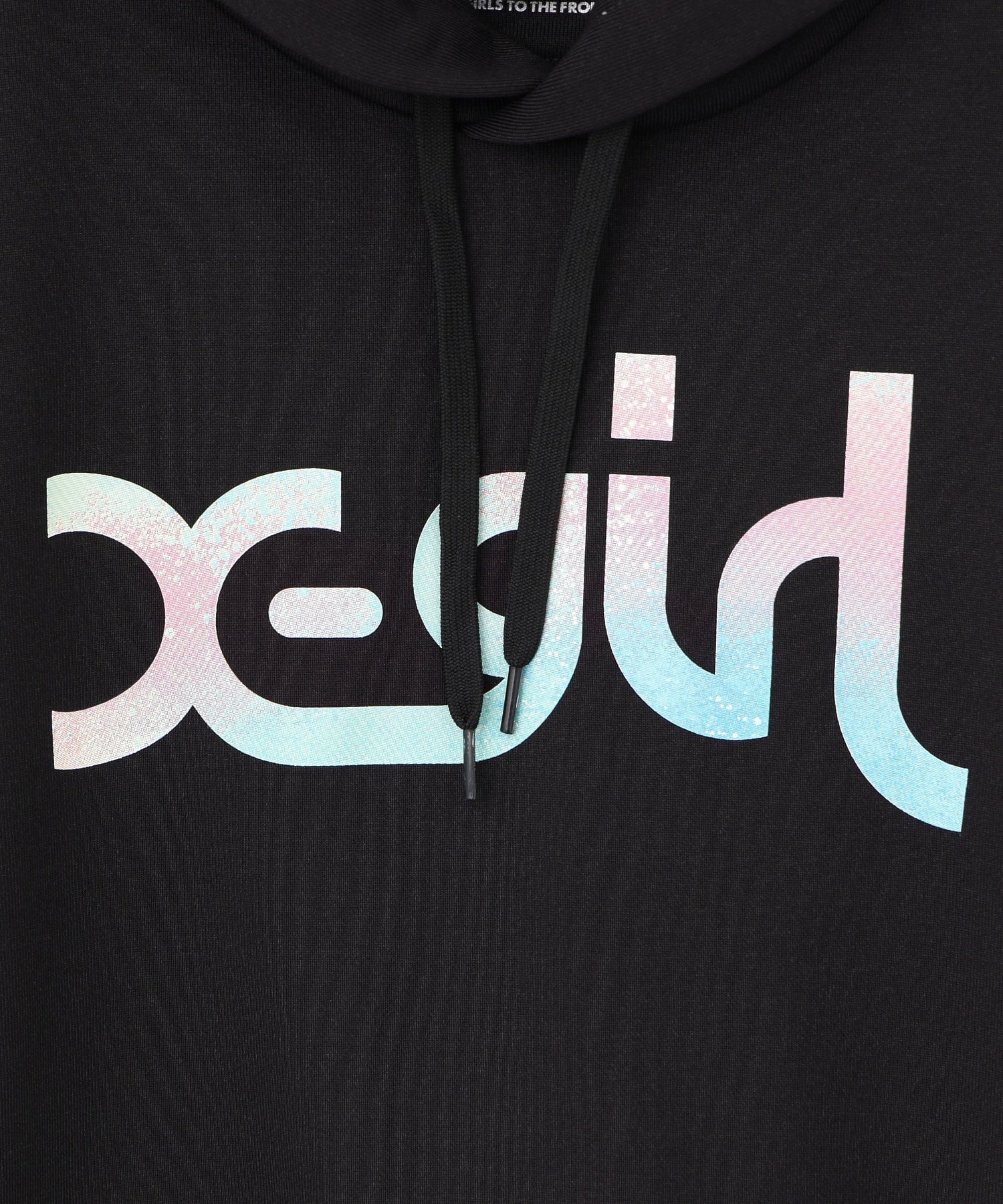 X-girl SPORTS エックスガールスポーツ プルオーバー パーカー レディース クロップド丈 ショート丈 ロゴ 155253012002(BK-M)