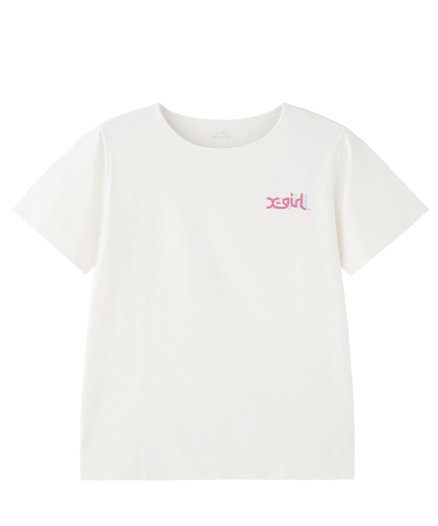 X-girl SPORTSエックスガールスポーツ半袖 Tシャツ レディース バックプリント UVカット 吸水速乾 接触冷感 155251013007(WHITE-M)