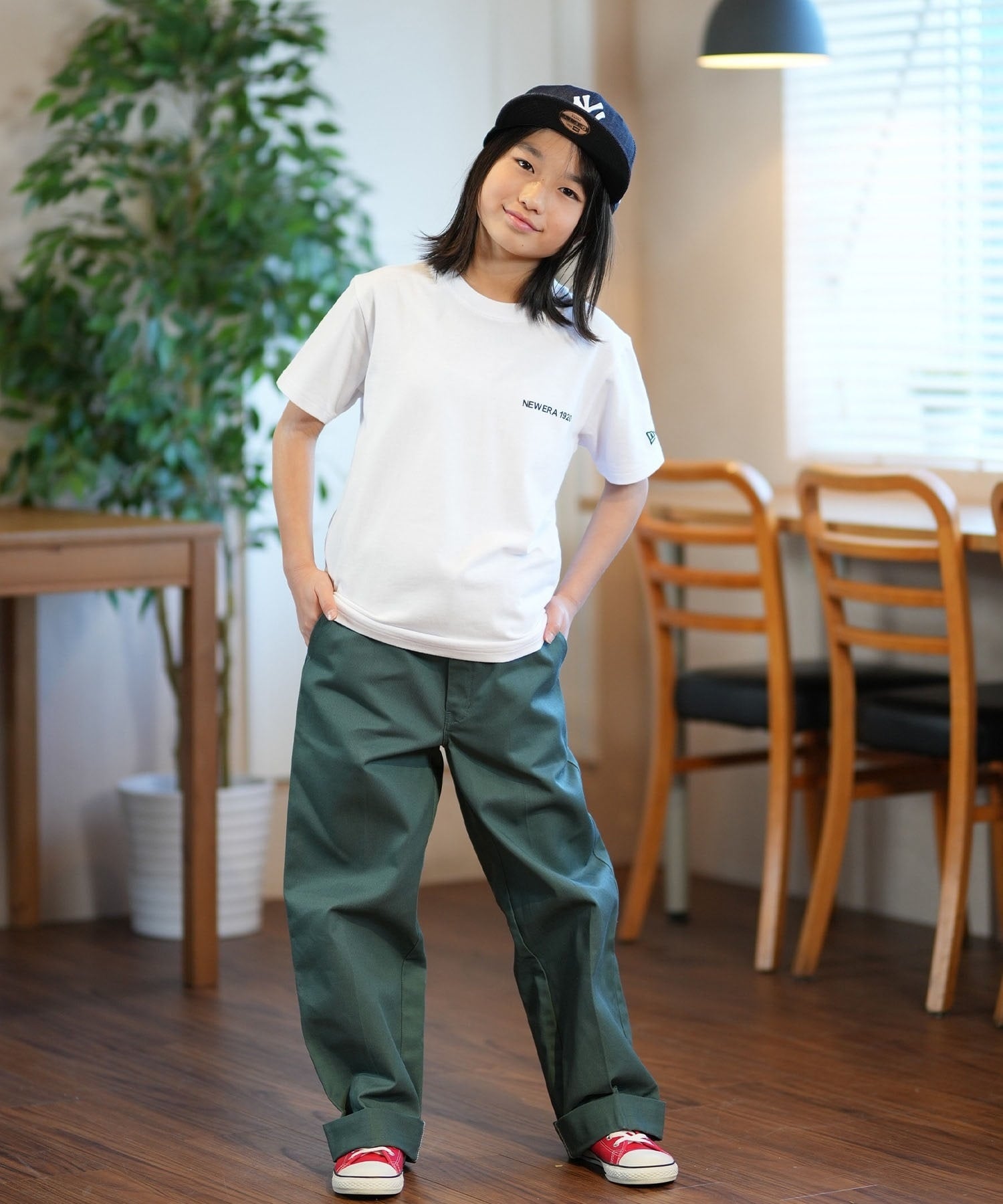 NEW ERA ニューエラ 半袖 Tシャツ キッズ バックプリント Youth 半袖 コットン Tシャツ NEW ERA 1920 14414386(WHT-130cm)