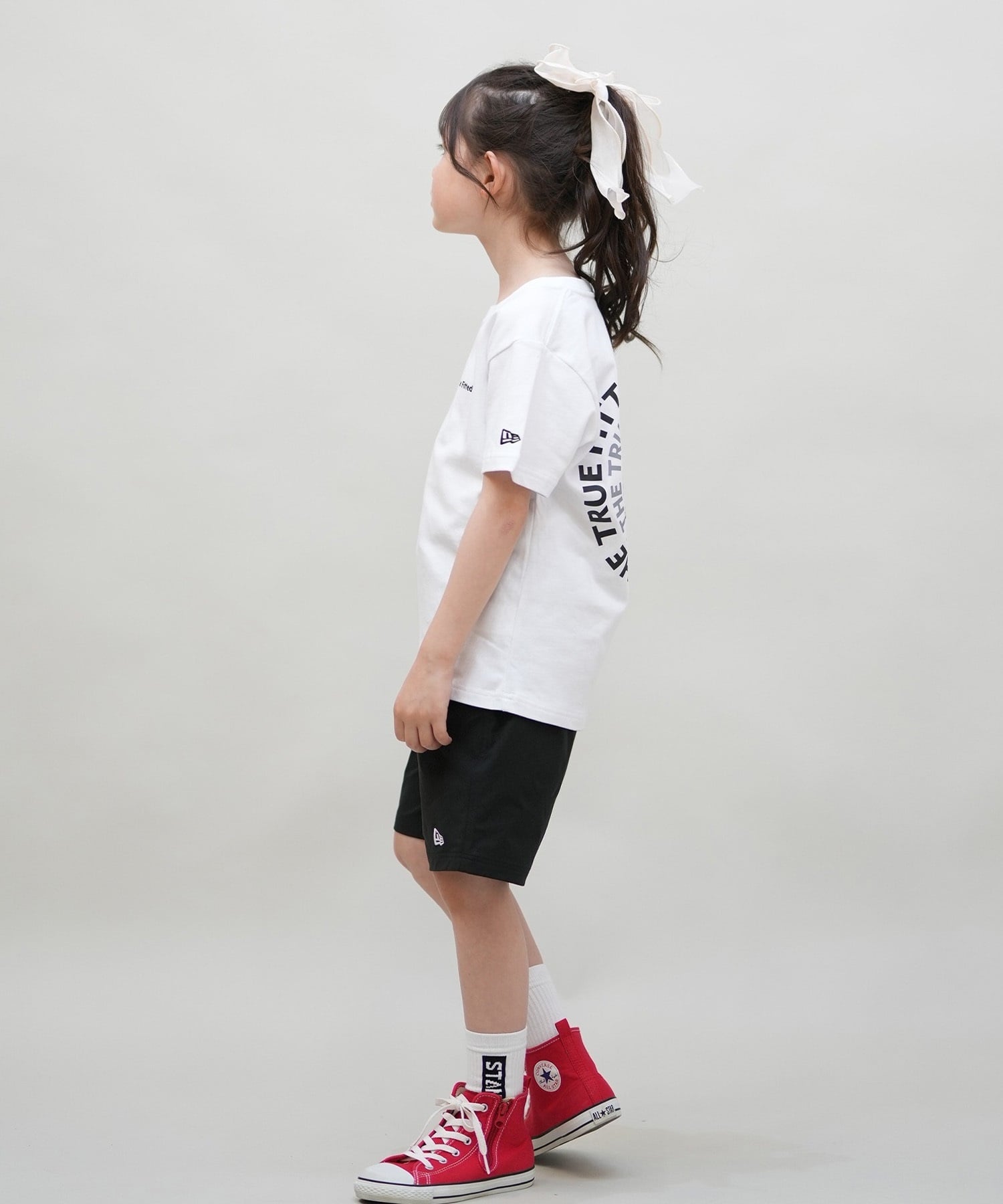 NEW ERA ニューエラ 半袖 Tシャツ キッズ バックプリント Youth 半袖 コットン Tシャツ Circle OOTTF 14414389(WHT-130cm)