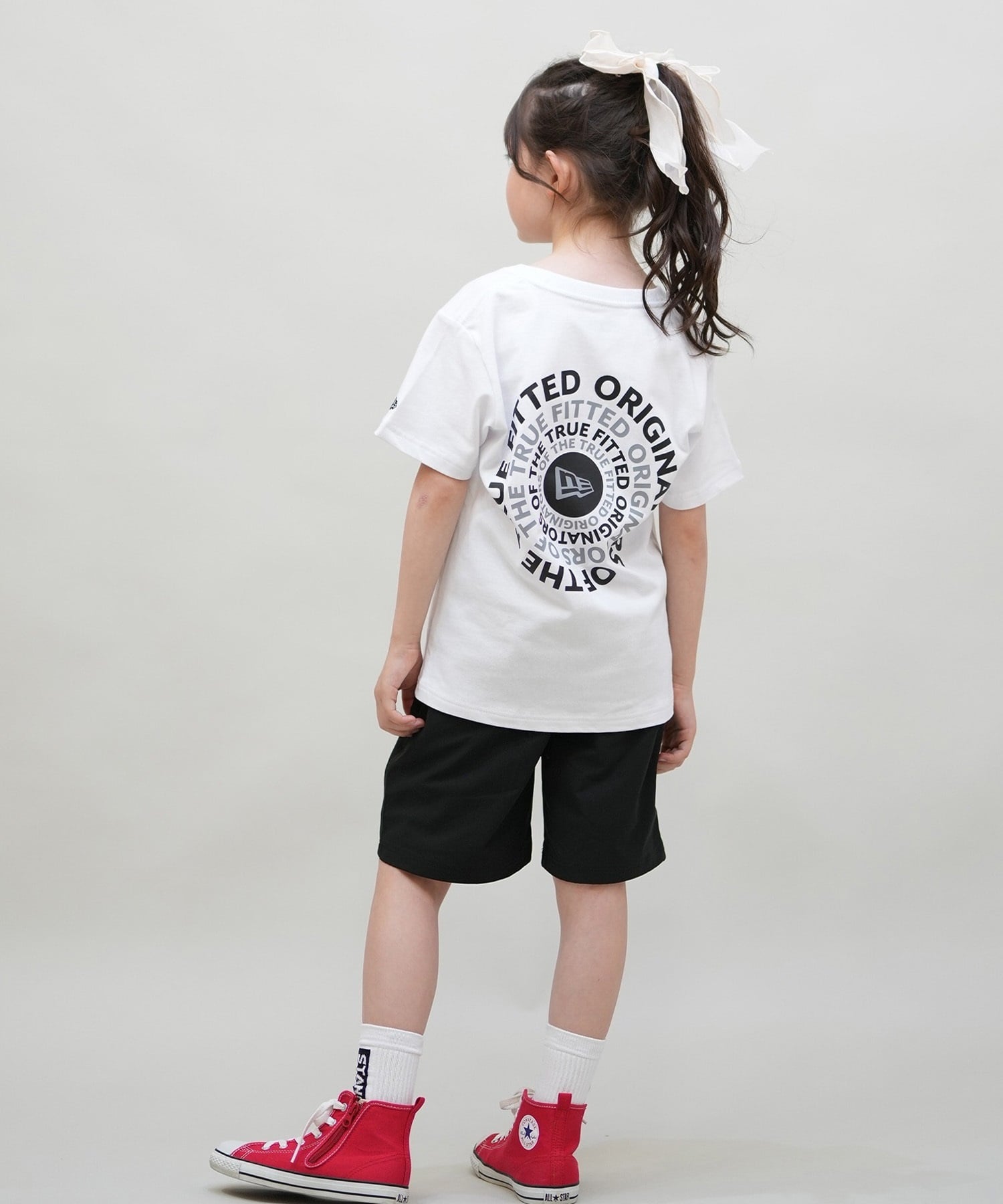 NEW ERA ニューエラ 半袖 Tシャツ キッズ バックプリント Youth 半袖 コットン Tシャツ Circle OOTTF 14414389(WHT-130cm)