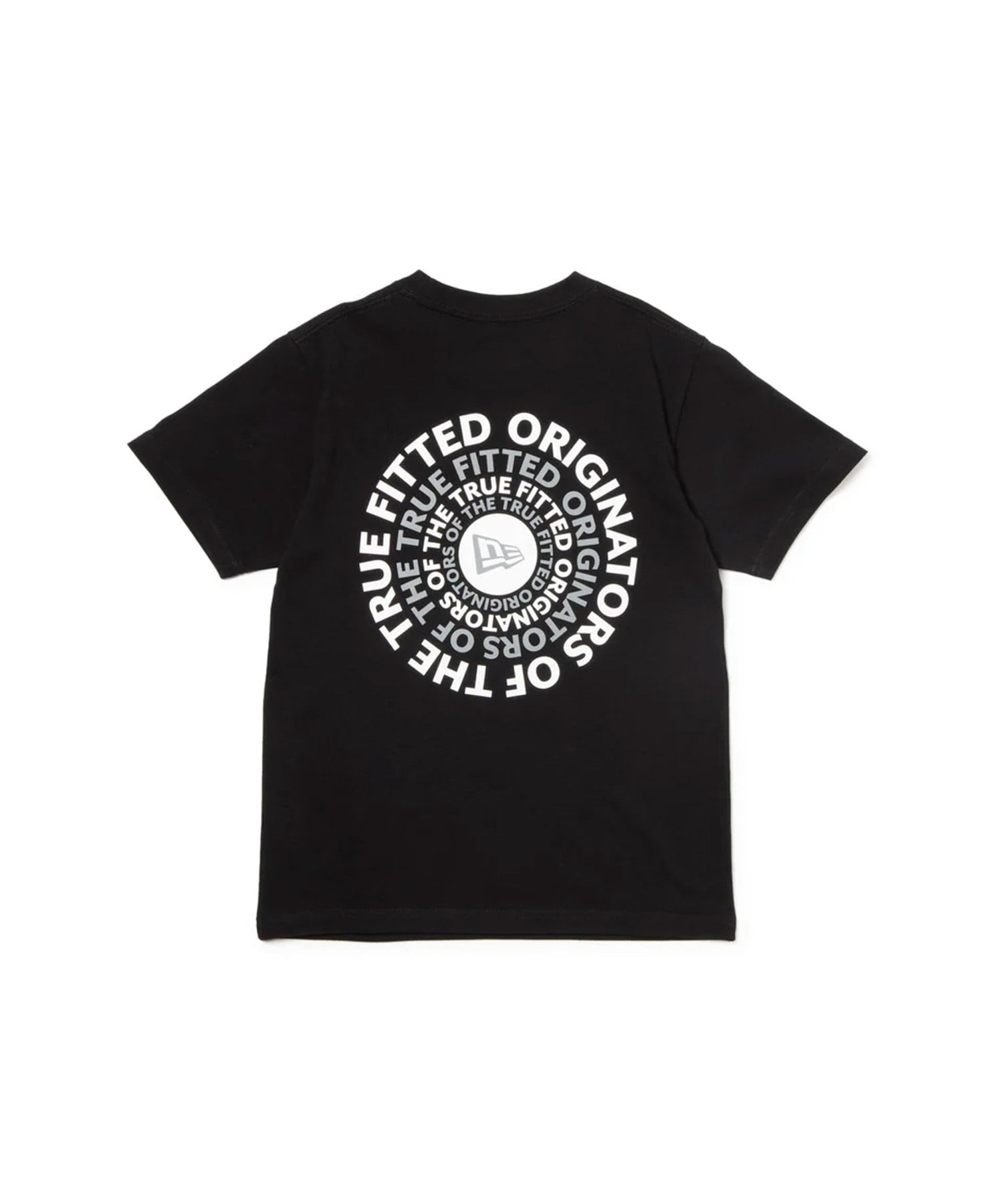 NEW ERA ニューエラ 半袖 Tシャツ キッズ バックプリント Youth 半袖 コットン Tシャツ Circle OOTTF 14414391(BLK-130cm)