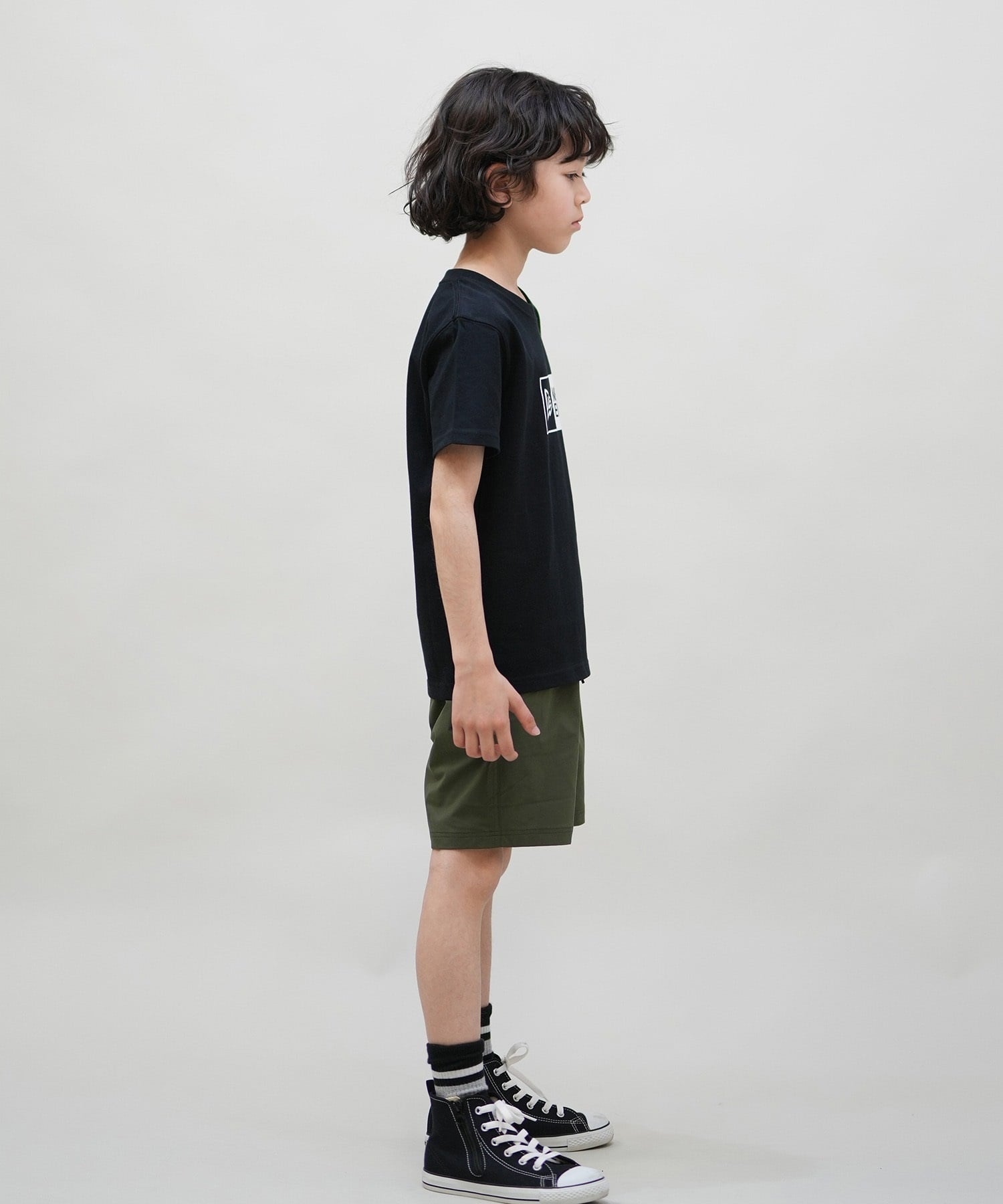 NEW ERA ニューエラ 半袖 Tシャツ キッズ Youth 半袖 コットン Tシャツ ボックスロゴ 14521379(BLK-130cm)