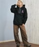 GRIZZLY グリズリー プルオーバー パーカー レディース バックプリント ロゴ 裏起毛 BIG EMBROIDERY BEAR G25FW-4332(BLK-M)