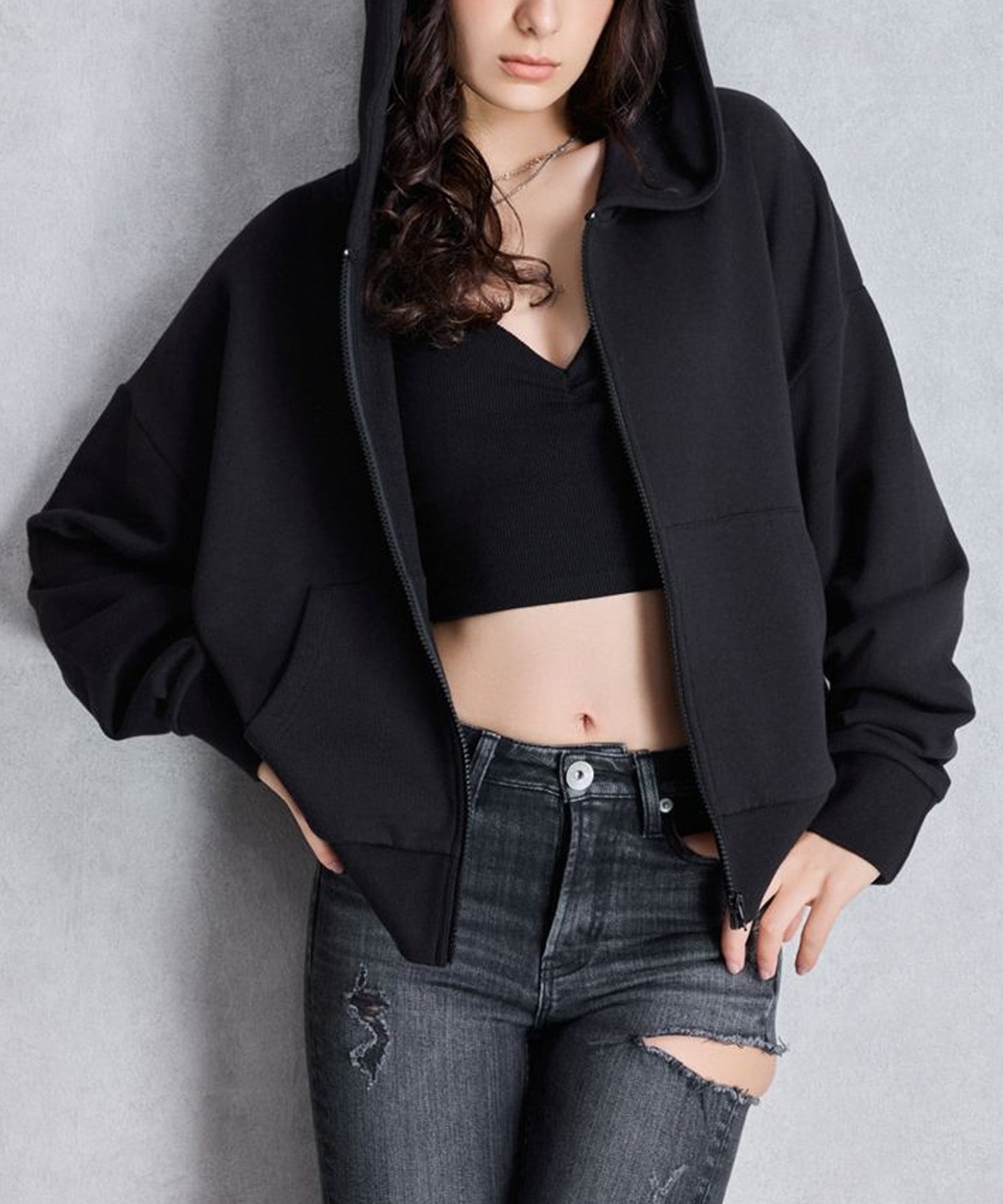 GYDA ジェイダ ジップアップ パーカー レディース GYDA LOOSE スウェット ZIP UP パーカー 072552908001(O.WHT-FREE)