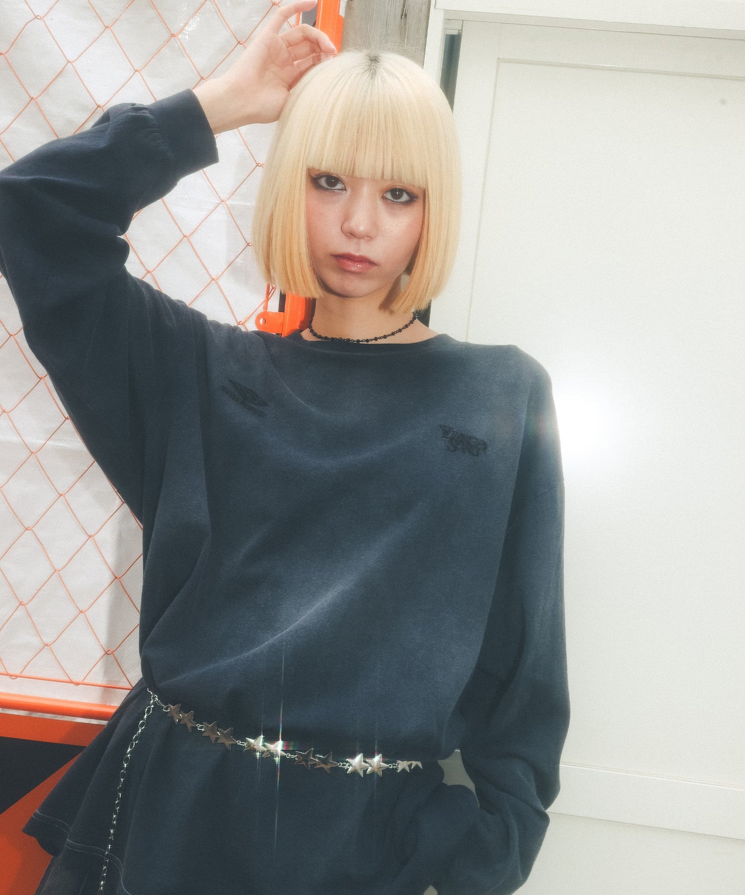 UMBRO アンブロ × Younger Song ヤンガーソング コラボ 長袖 Tシャツ ロンT MD27-LST02A ムラサキスポーツ限定(BLACK-S)