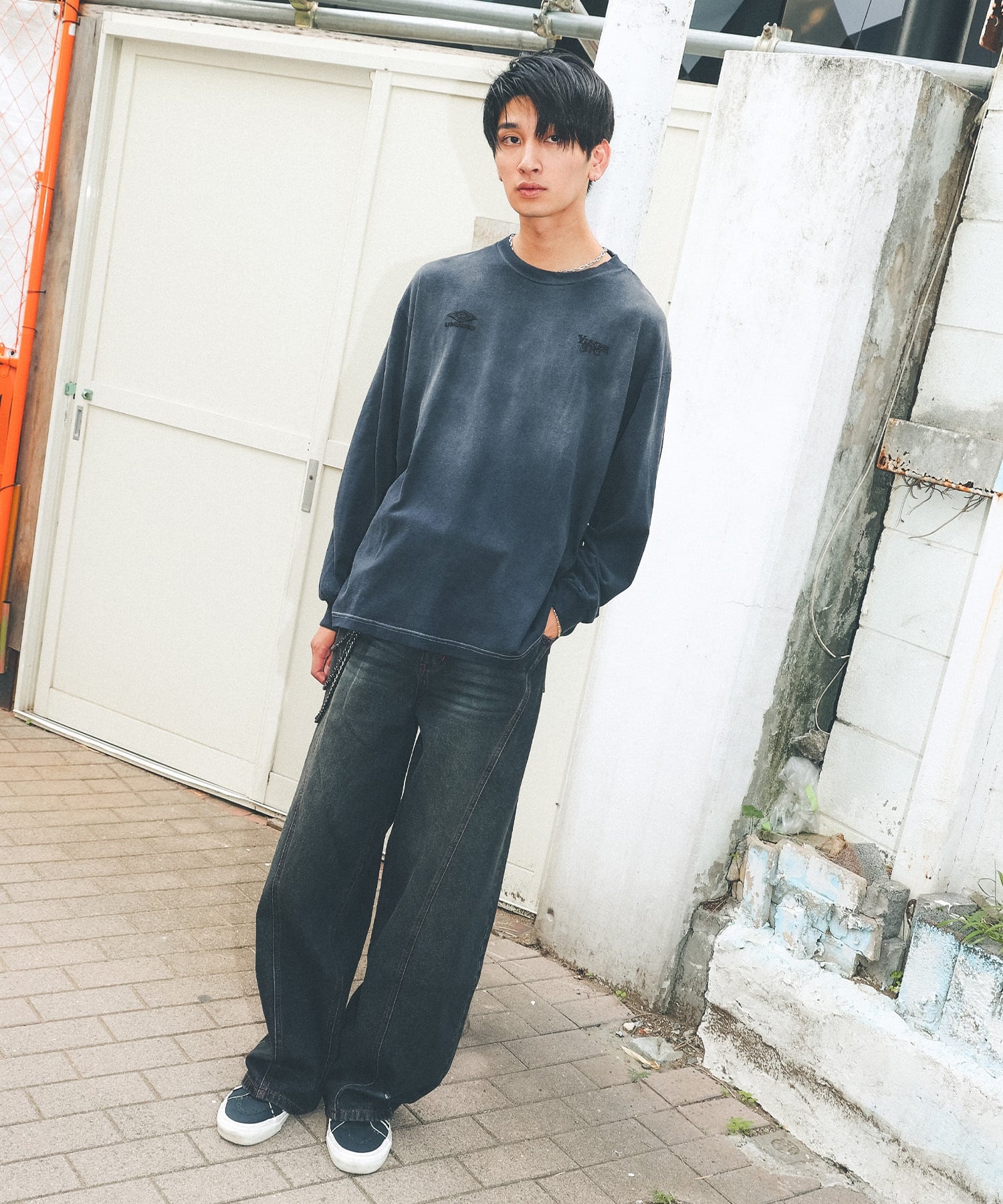 UMBRO アンブロ × Younger Song ヤンガーソング コラボ 長袖 Tシャツ ロンT MD27-LST02A ムラサキスポーツ限定(BLACK-S)