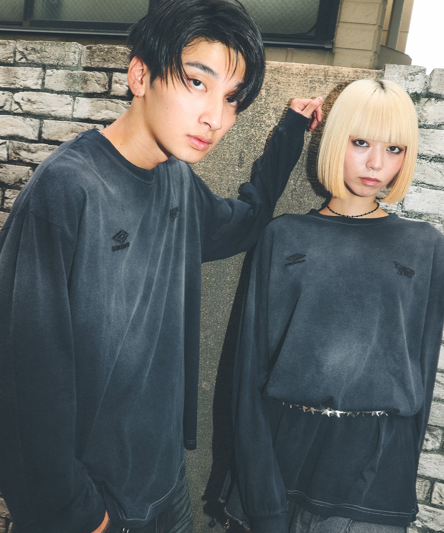 UMBRO アンブロ × Younger Song ヤンガーソング コラボ 長袖 Tシャツ ロンT MD27-LST02A ムラサキスポーツ限定(BLACK-S)