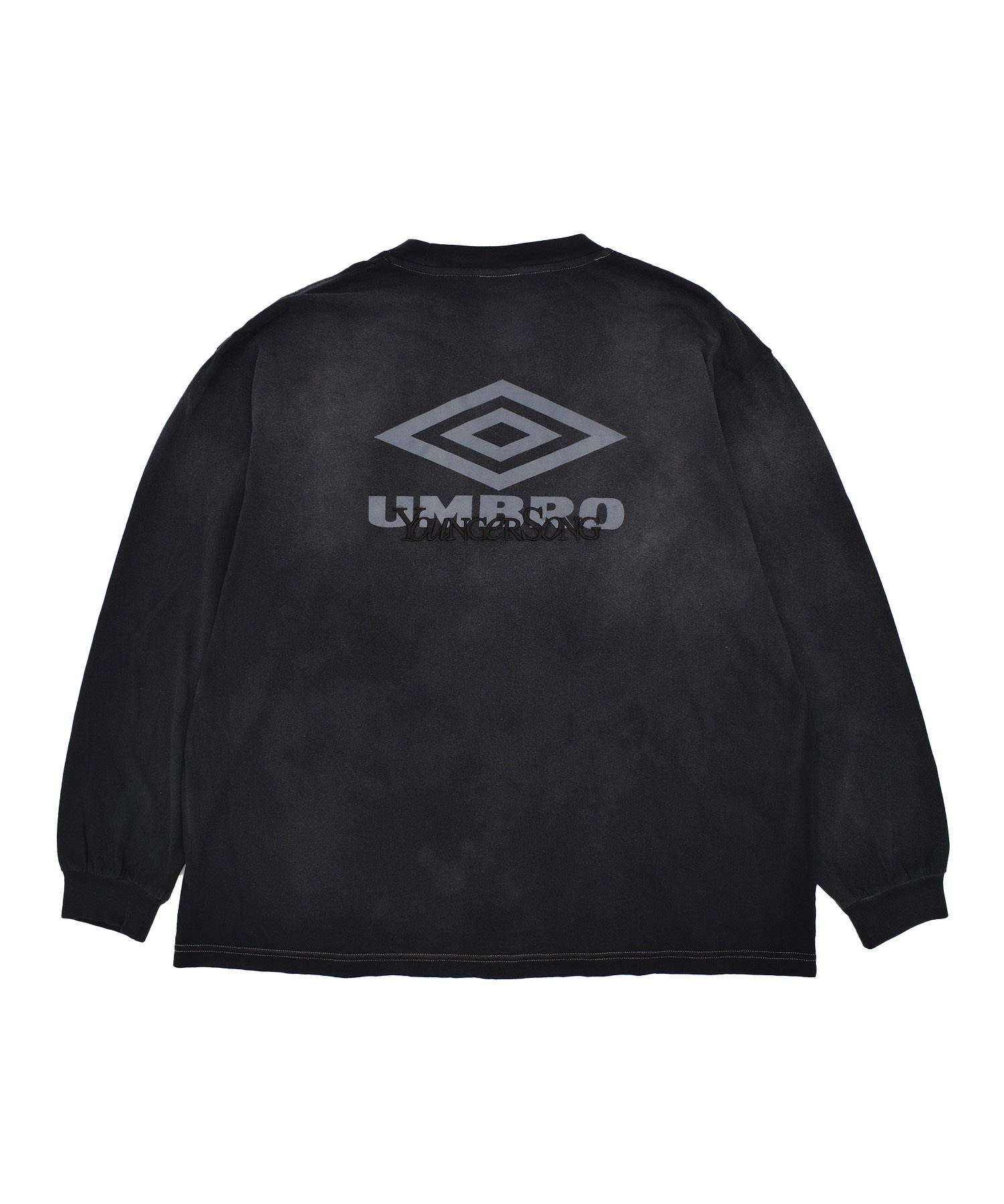 UMBRO アンブロ × Younger Song ヤンガーソング コラボ 長袖 Tシャツ ロンT MD27-LST02B ムラサキスポーツ限定(BLACK-S)