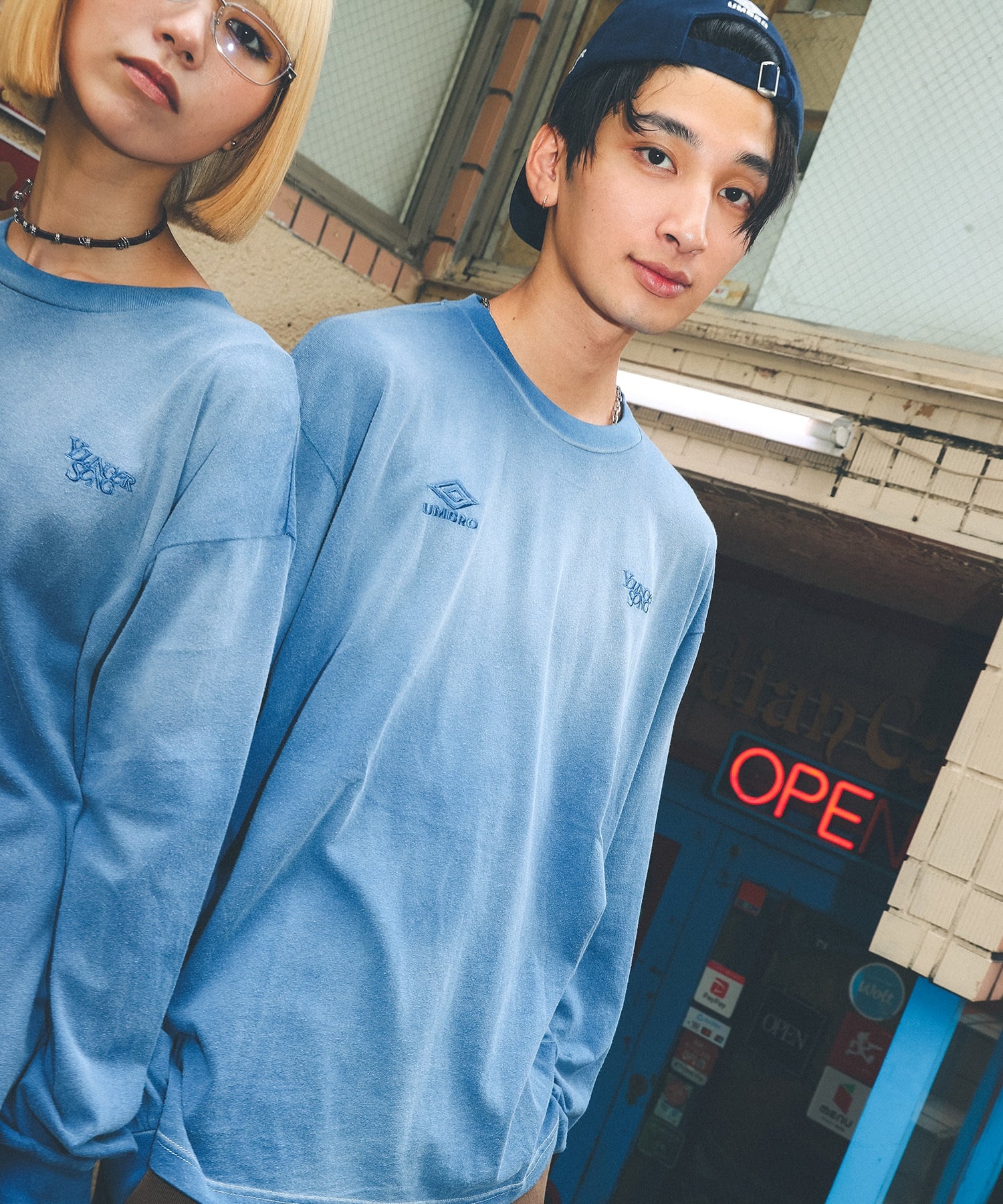 UMBRO アンブロ × Younger Song ヤンガーソング コラボ 長袖 Tシャツ ロンT MD27-LST02B ムラサキスポーツ限定(BLACK-S)