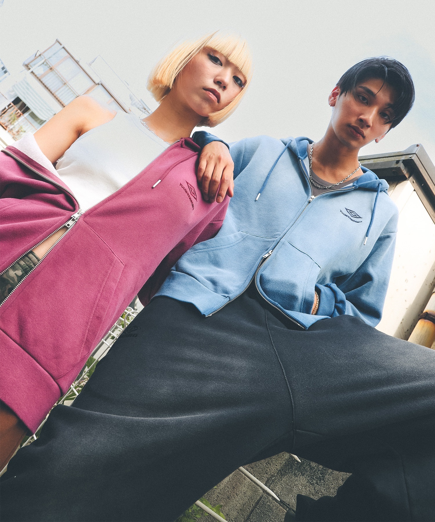 UMBRO アンブロ × Younger Song ヤンガーソング コラボ スウェットパンツ ロングパンツ MD27-LPT05 ムラサキスポーツ限定(BLACK-M)