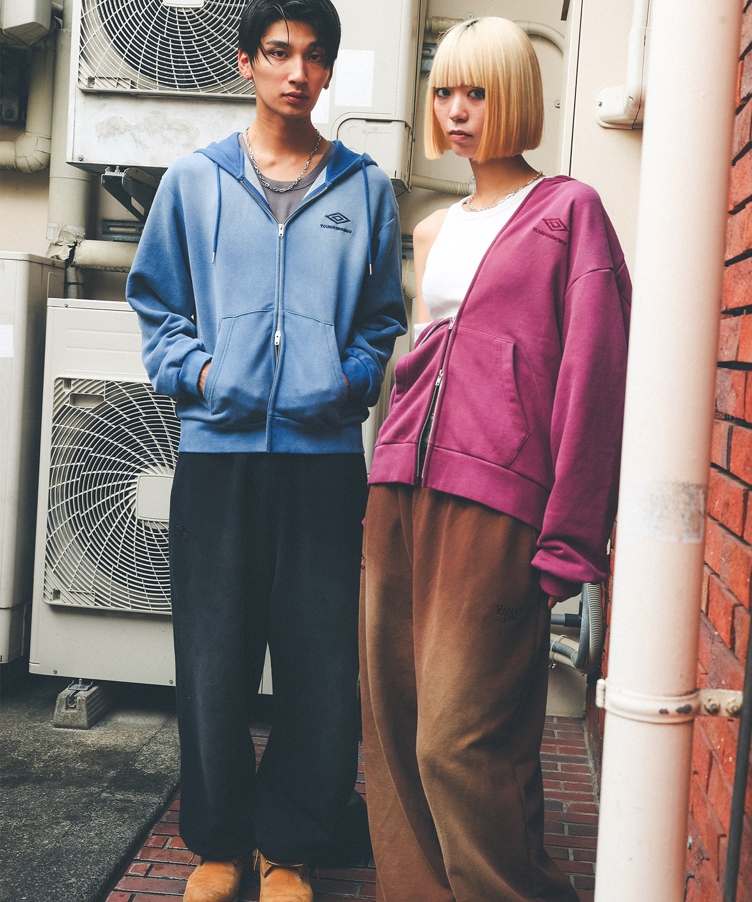 UMBRO アンブロ × Younger Song ヤンガーソング コラボ スウェットパンツ ロングパンツ MD27-LPT05 ムラサキスポーツ限定(BLACK-M)