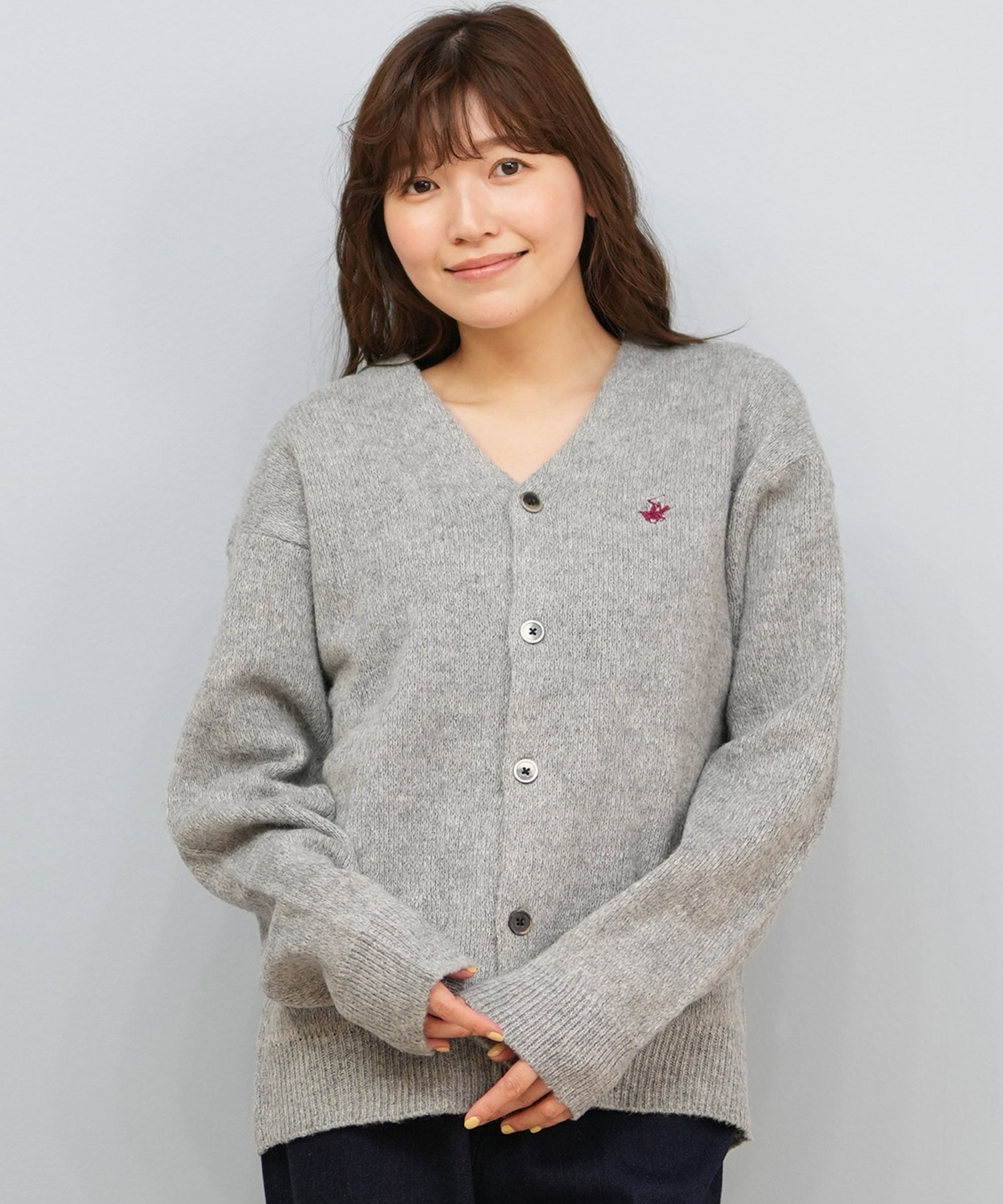 BEVERY HILLS P.C ビバリーヒルズポロクラブ ニット セーター カーディガン レディース シンプル ワンポイント 5487-6750(01RD-M)