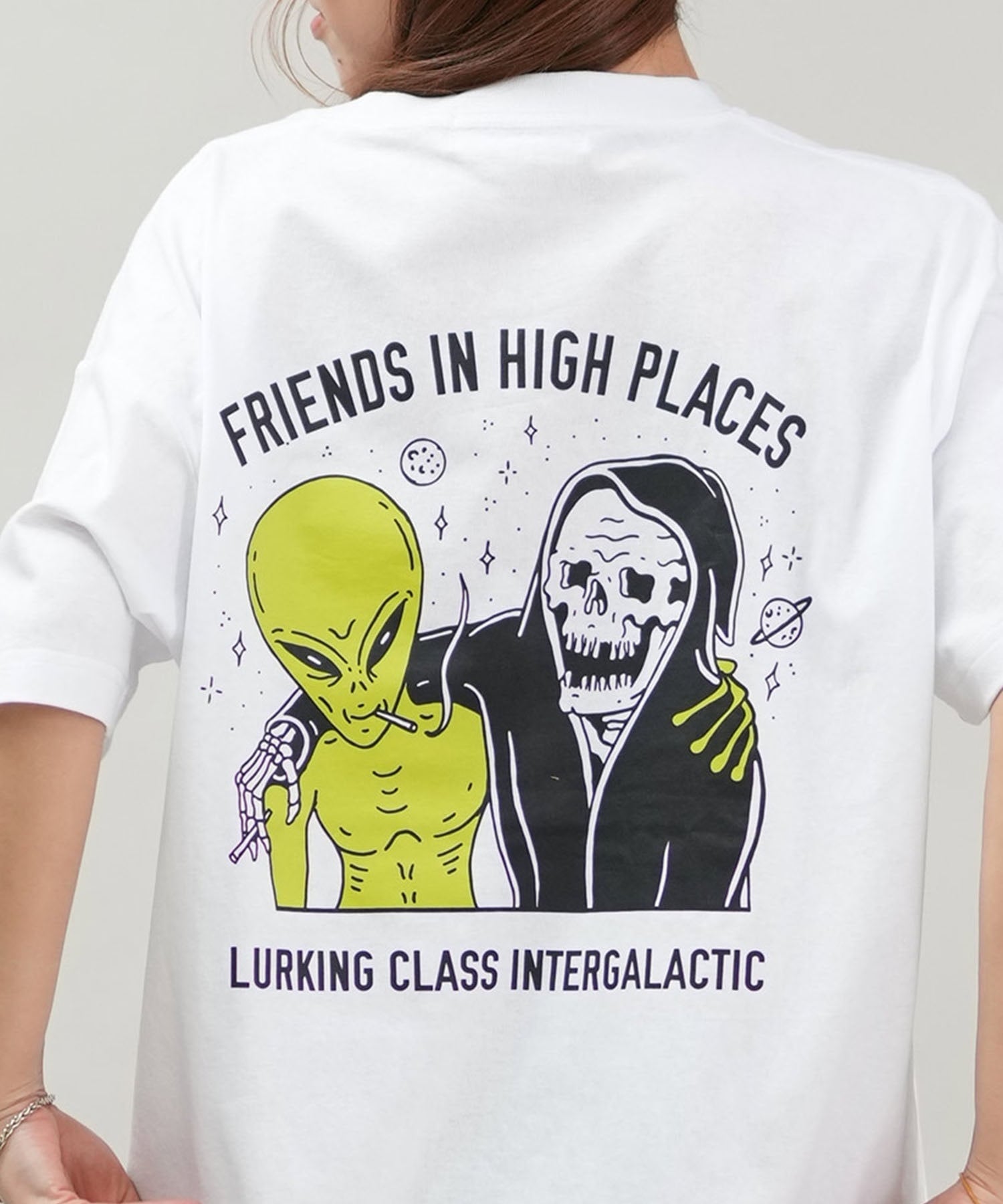 LURKING CLASS ラーキングクラス 半袖 Tシャツ レディース オーバーサイズ ユニセックス ST25STM02W ムラサキスポーツ限定(BLACK-M)