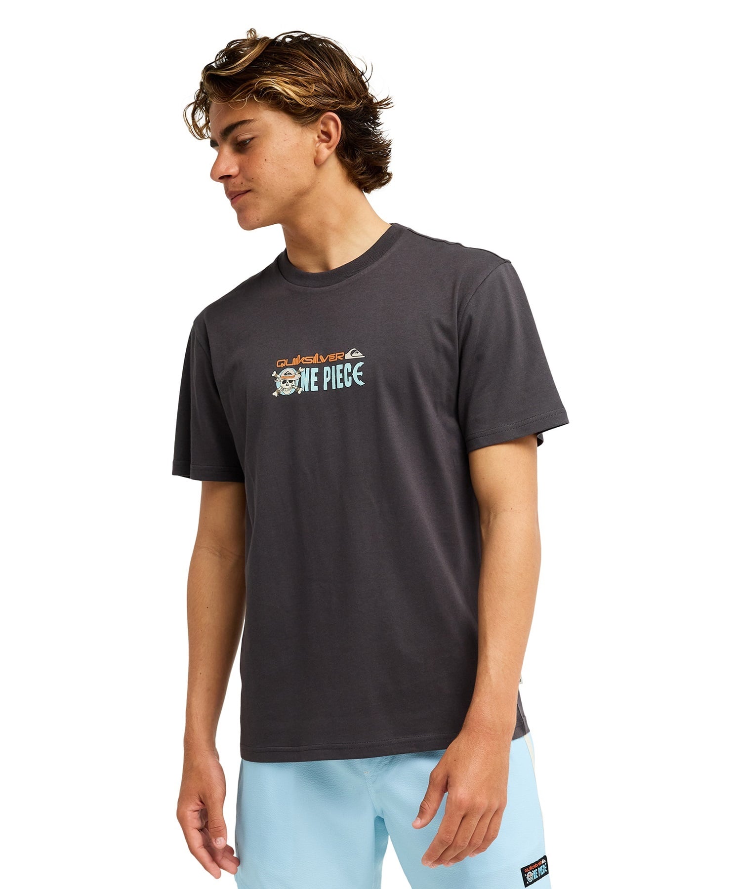 QUIKSILVER クイックシルバー 半袖 Tシャツ メンズ コラボ ONE PIECE X QUIKSILVER PIRATES ISLAND SS EQYZT08508(BWT-S)