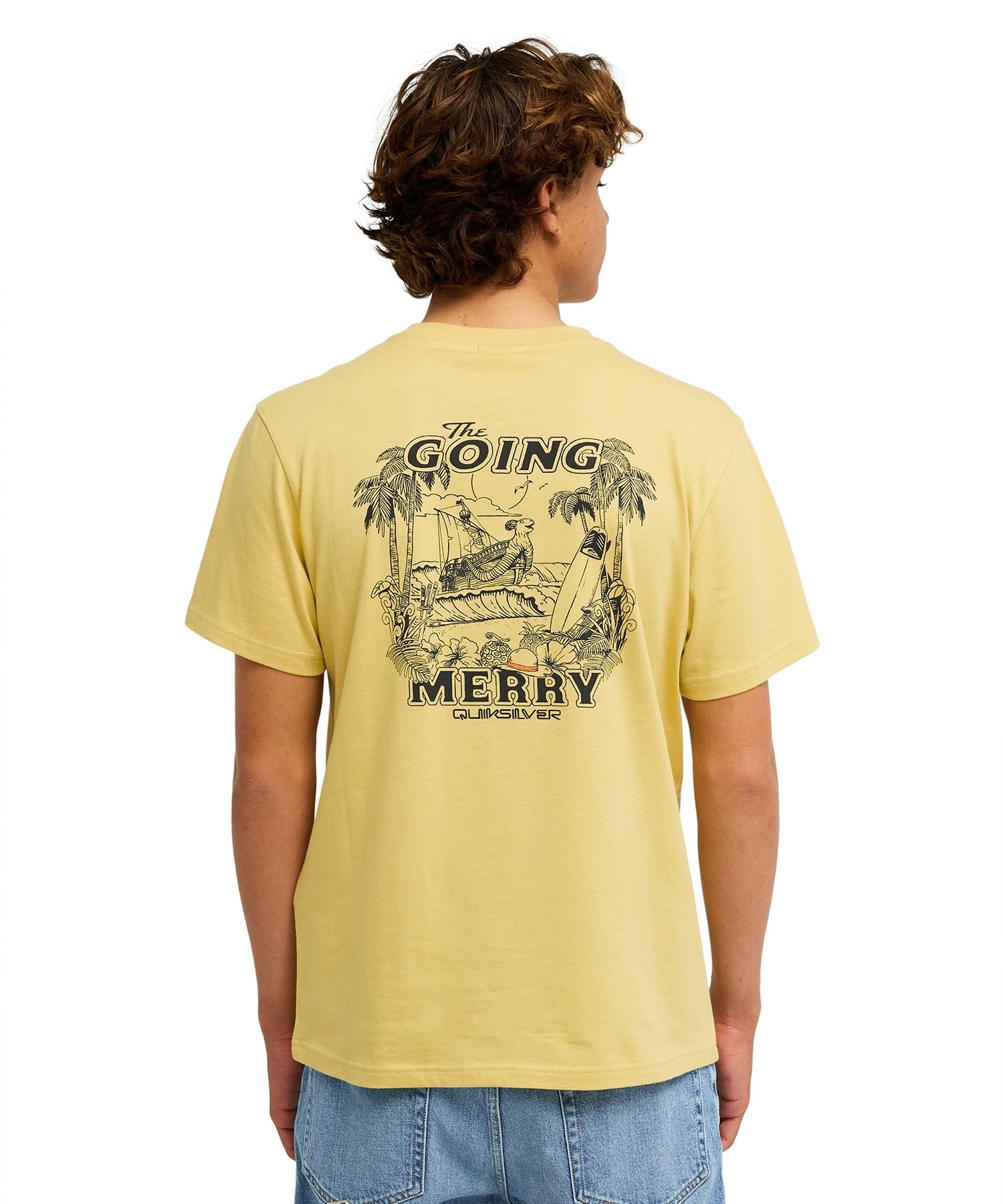 QUIKSILVER クイックシルバー  半袖 Tシャツ メンズ コラボ ONE PIECE X QUIKSILVER MERRY SS EQYZT08510(PLA0-S)